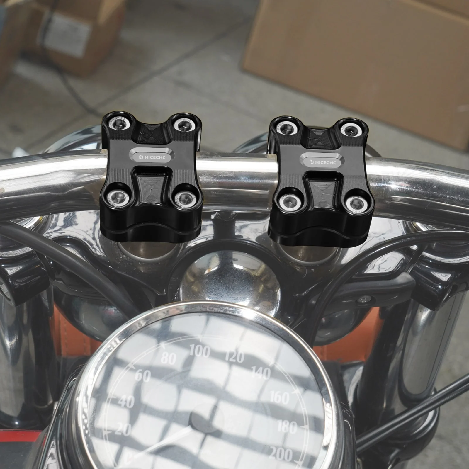 2" Handlebar Risers For Harley Dyna Low Rider Street Bob Super Glide 1.25" Bar - Image 14