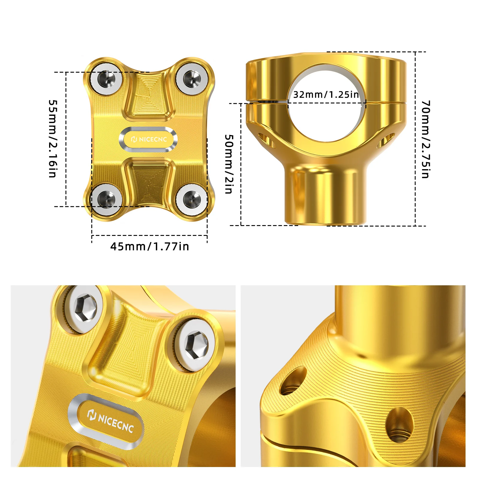 2" Handlebar Risers For Harley Dyna Low Rider Street Bob Super Glide 1.25" Bar - Image 20
