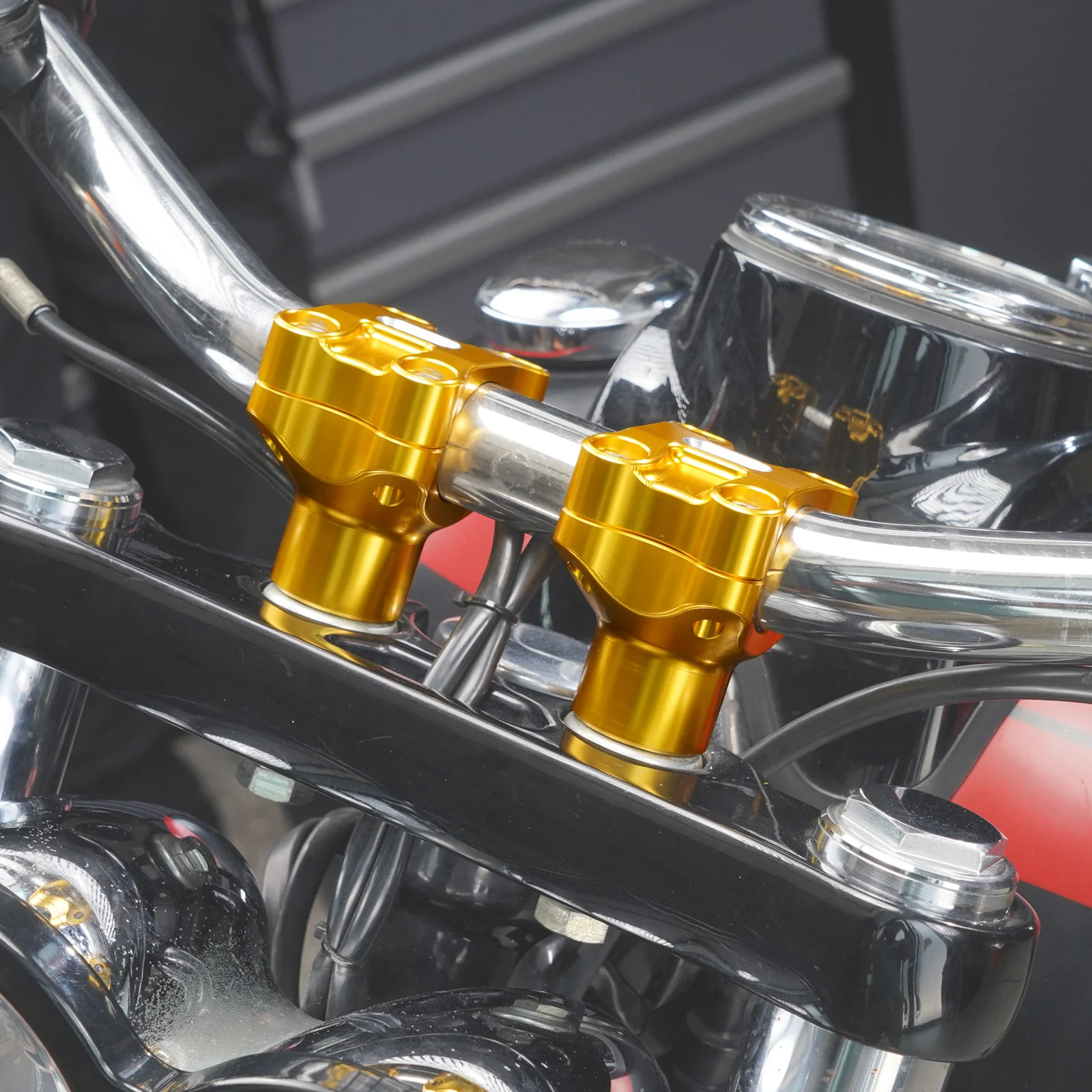 2" Handlebar Risers For Harley Dyna Low Rider Street Bob Super Glide 1.25" Bar - Image 22