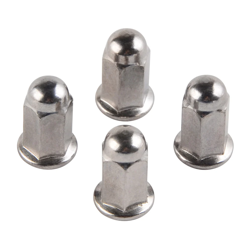 4PCS M6 Chromeplate Acorn Cap Hex Nut Safety Show For Honda Suzuki Kawasaki