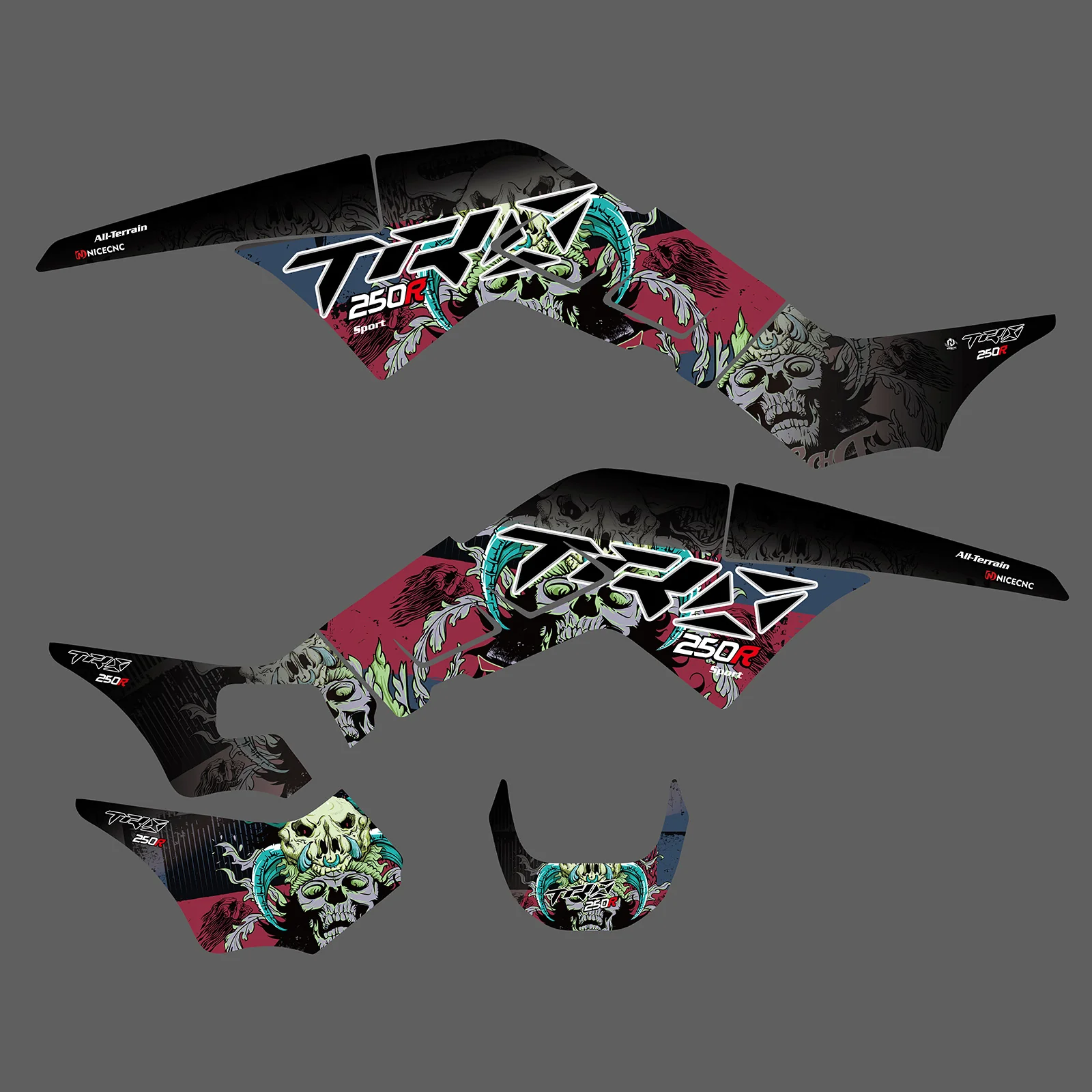 ATV Decals Stickers Full Graphic Kit For Honda TRX250R 1986-1989 - Image 2