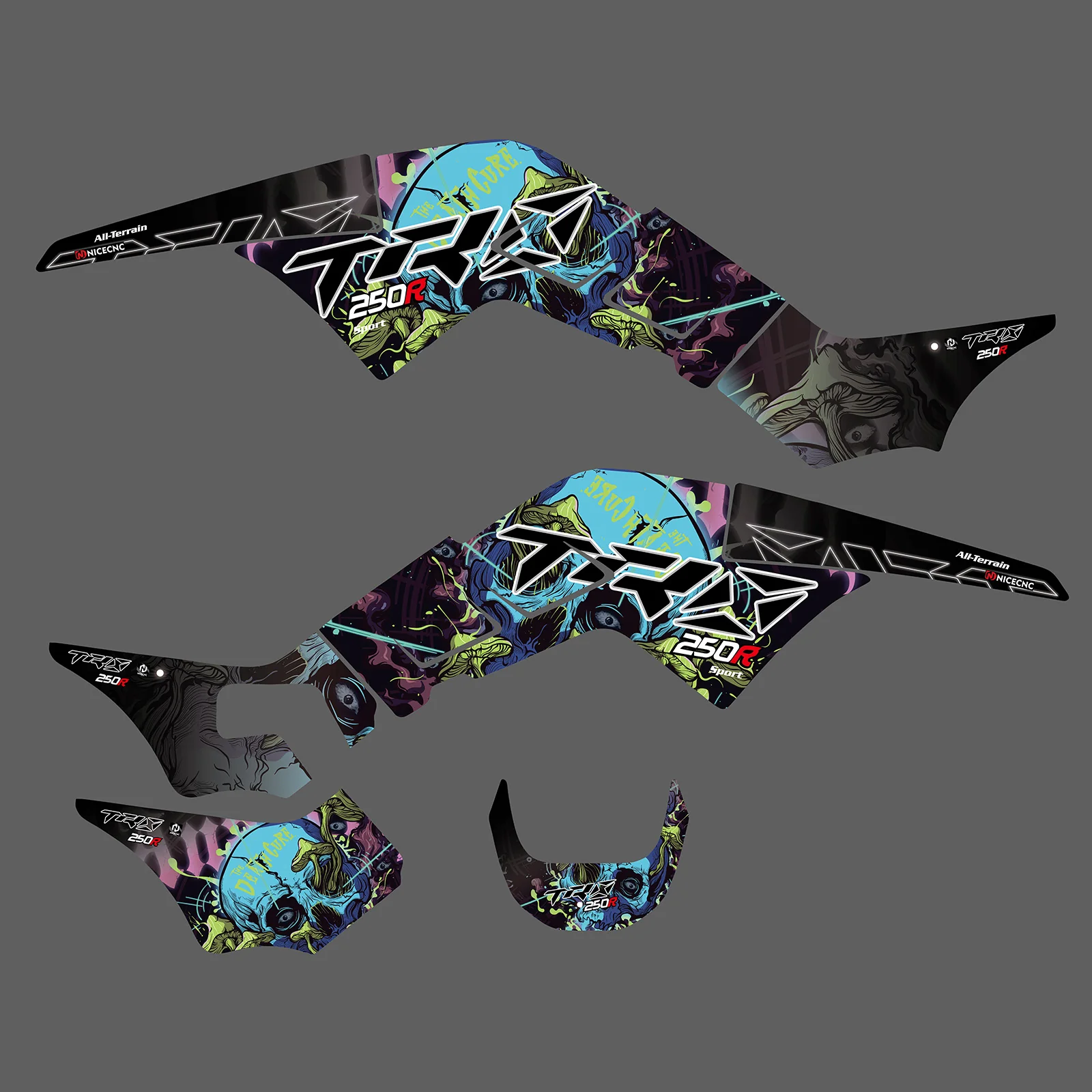ATV Decals Stickers Full Graphic Kit For Honda TRX250R 1986-1989 - Image 3