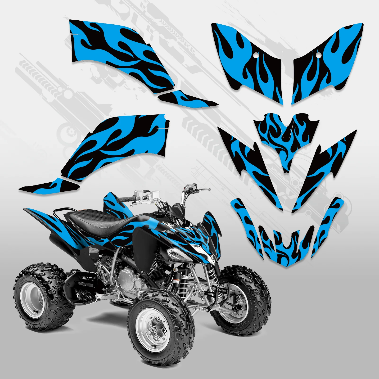 ATV Full Graphics Decals Stickers Kit For YAMAHA Raptor 250 2008-Present - Image 3