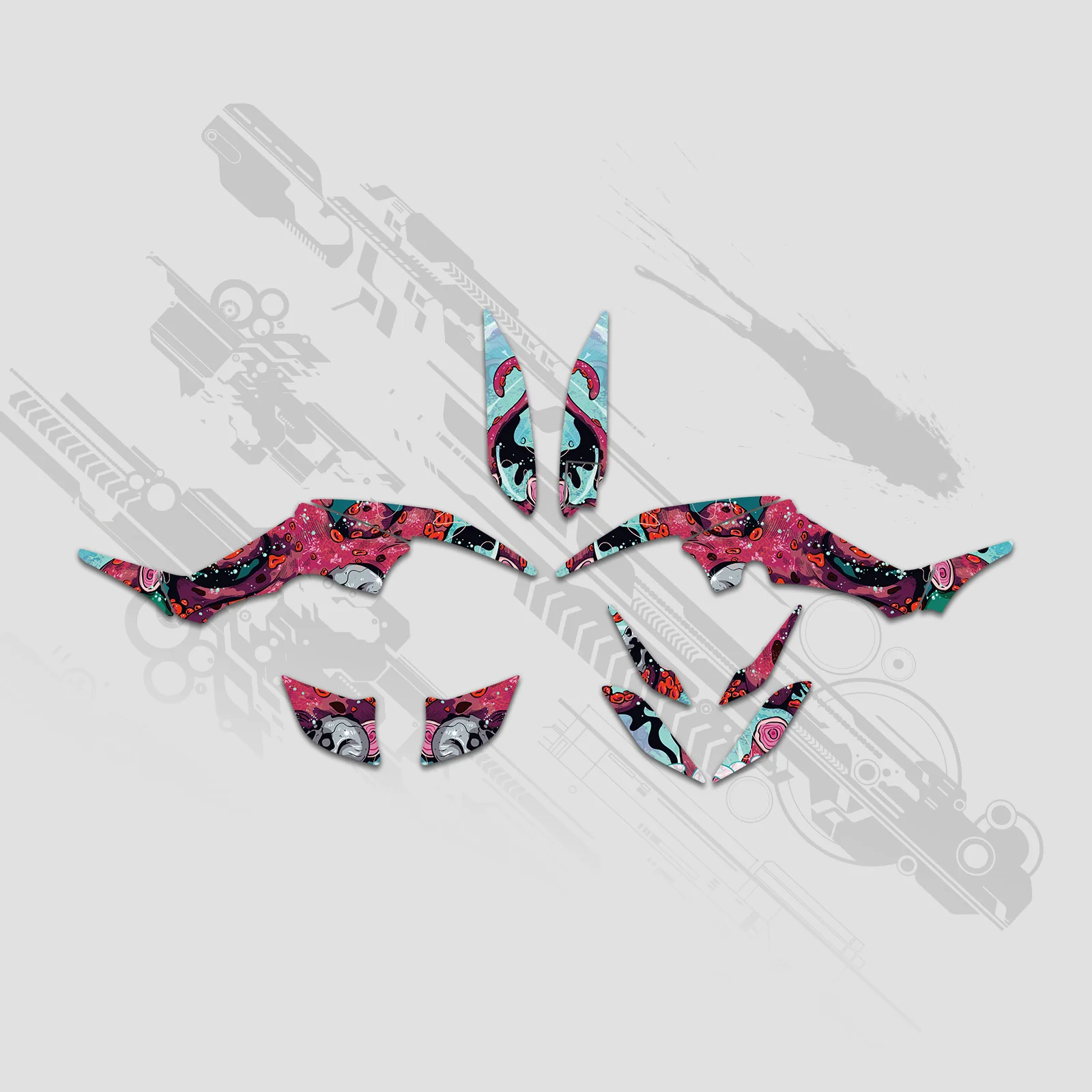 ATV Full Graphics Decals Stickers Kit For Yamaha RAPTOR 350 2004+