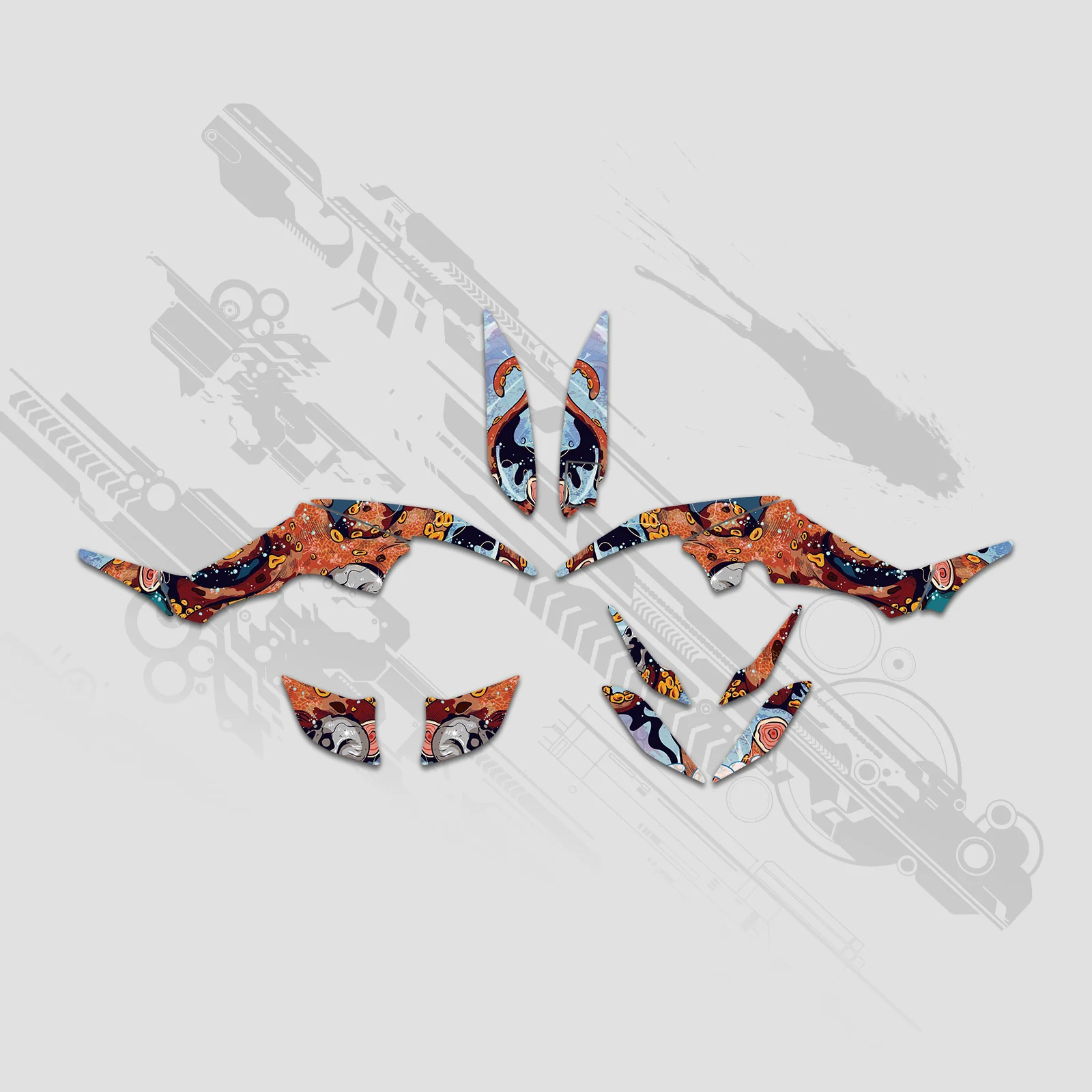 ATV Full Graphics Decals Stickers Kit For Yamaha RAPTOR 350 2004+ - Image 3