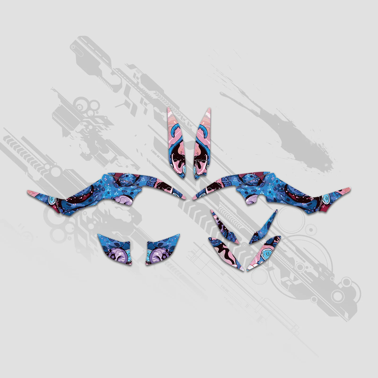 ATV Full Graphics Decals Stickers Kit For Yamaha RAPTOR 350 2004+ - Image 2