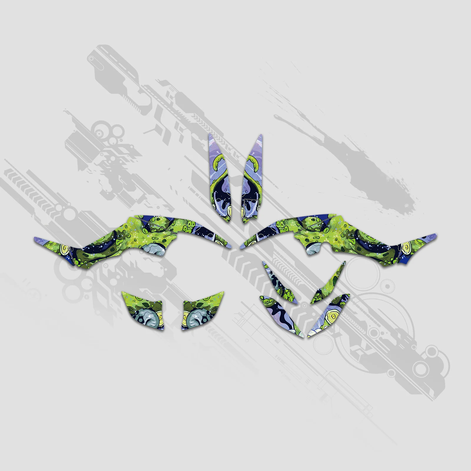 ATV Full Graphics Decals Stickers Kit For Yamaha RAPTOR 350 2004+ - Image 3