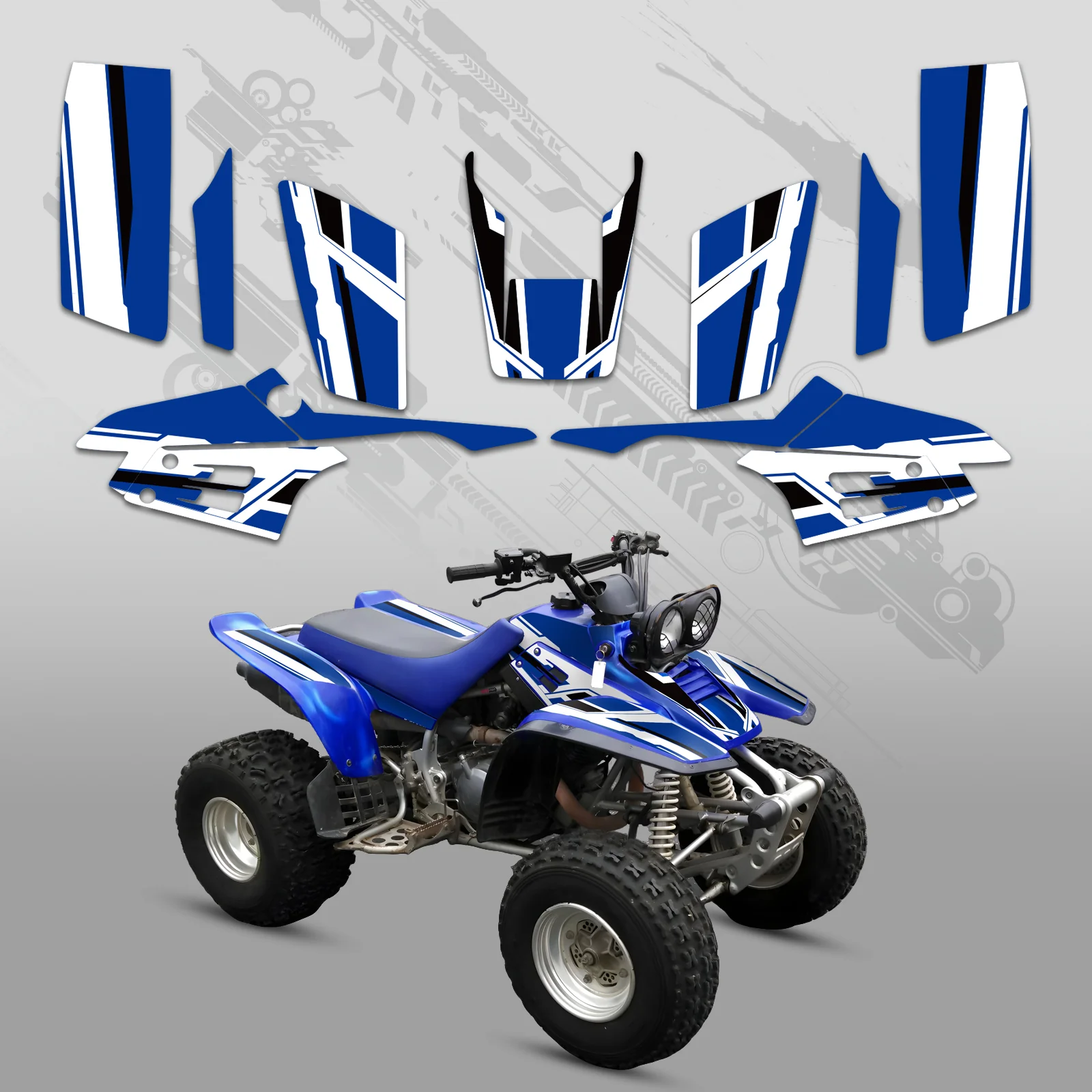 ATV Full Graphics Decals Stickers Kit For Yamaha Warrior 350 1987-2004 - Image 5