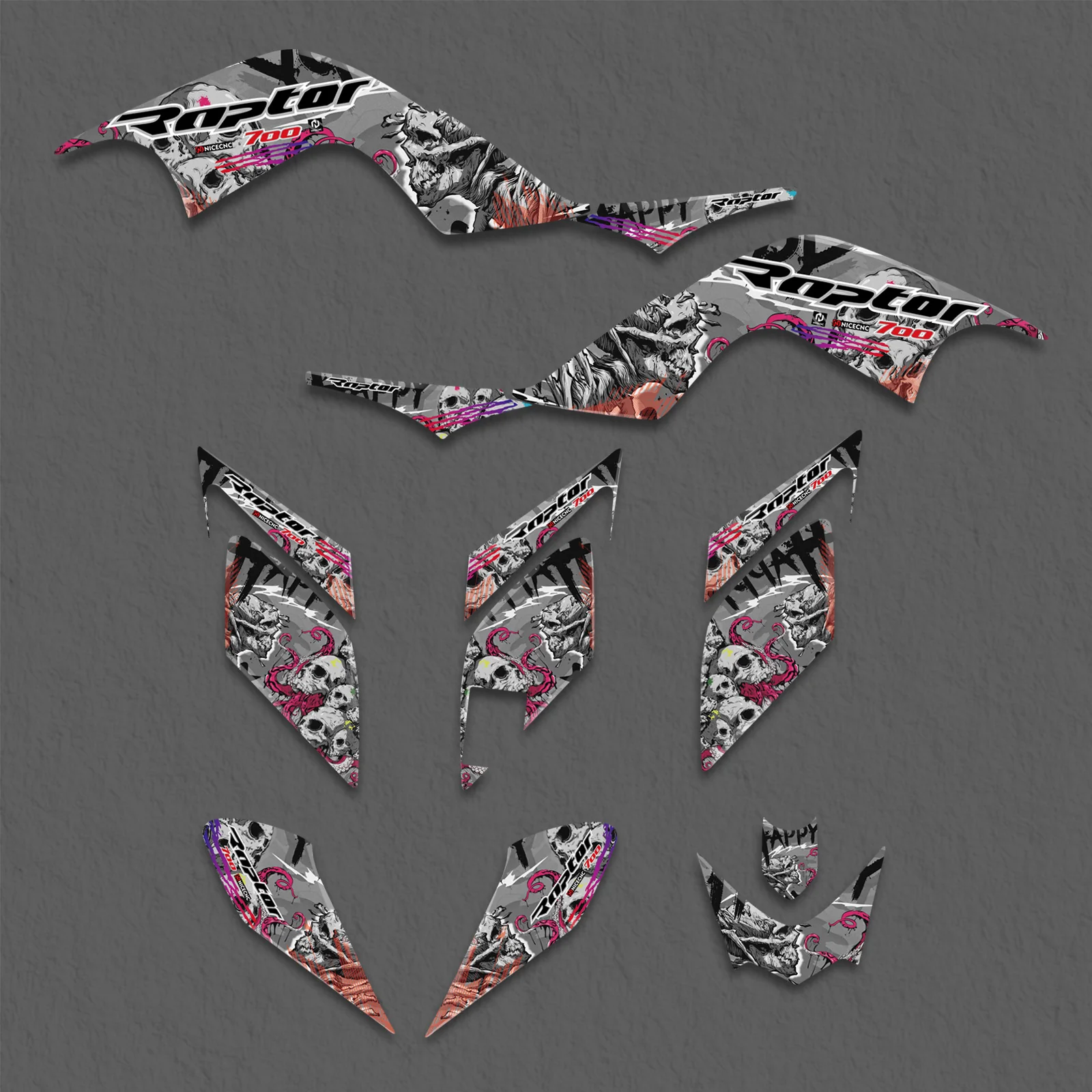 ATV Graphic Decals Stickers Full Kit For Yamaha RAPTOR 700 2006-2012 - Image 4