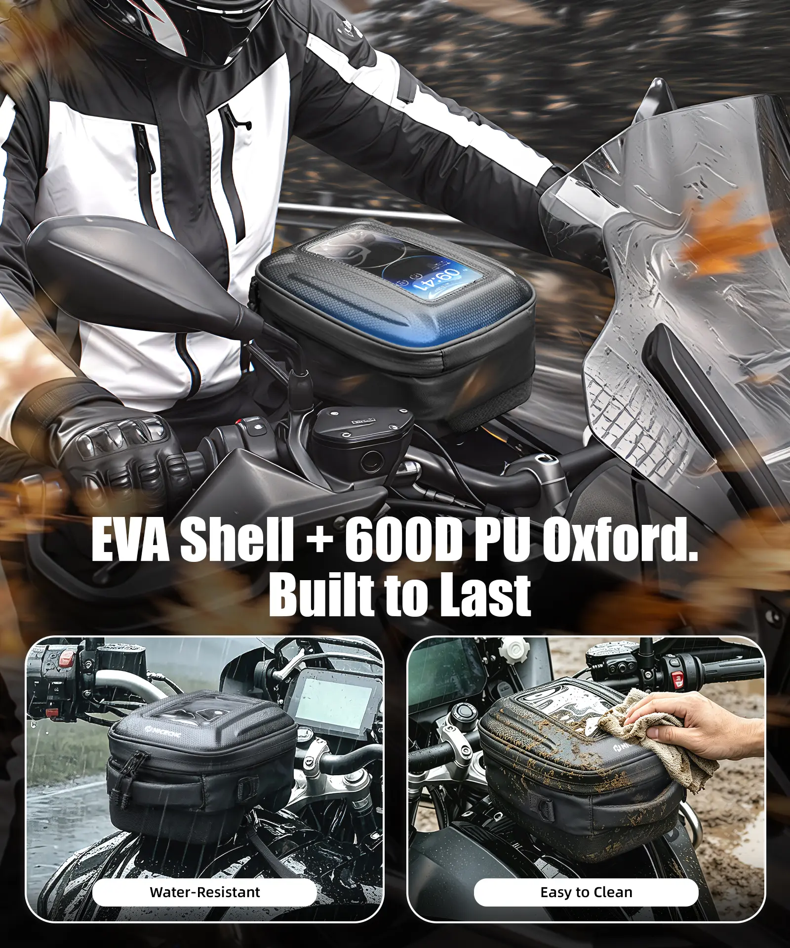 Quick-Release Motorcycle Tank Bag For BMW R 1250 GS Push-Pull Lock System Waterproof - Image 3