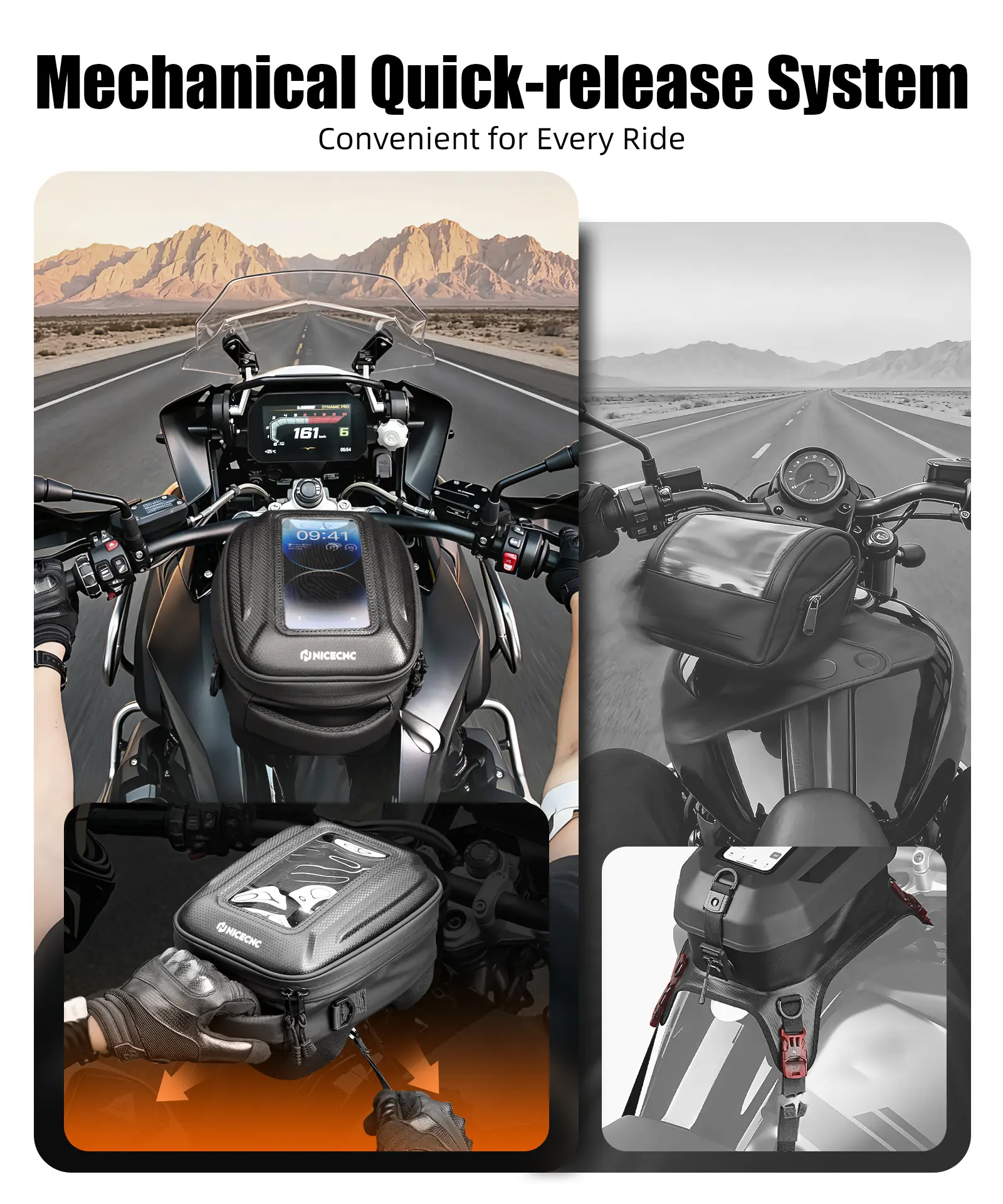 Quick-Release Motorcycle Tank Bag For BMW R 1250 GS Push-Pull Lock System Waterproof - Image 4