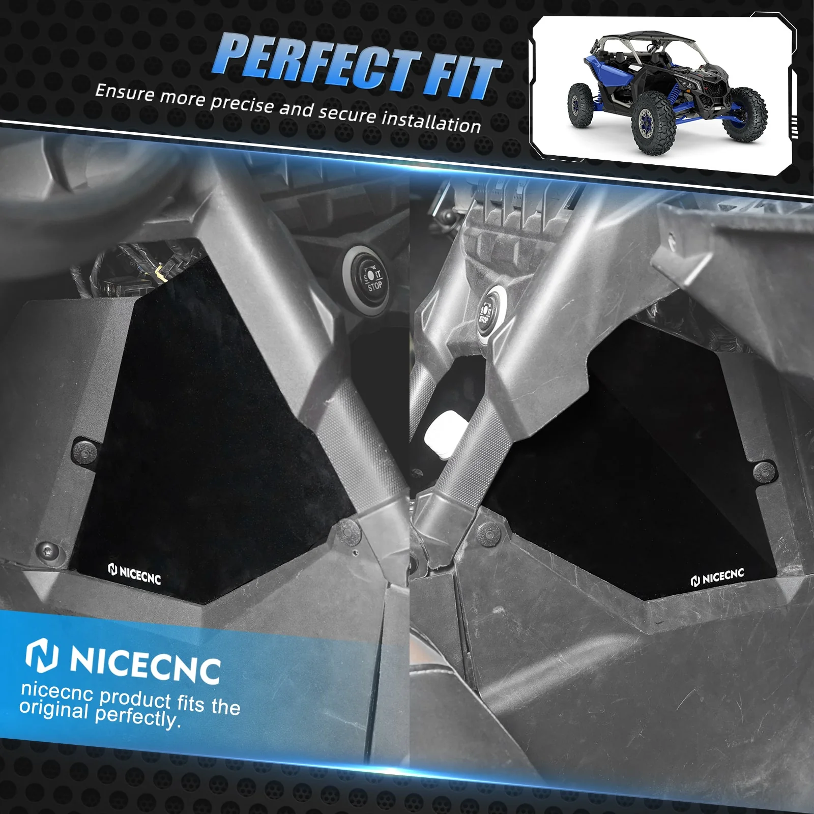 Glove Box Enclosure Panel Guard Cover Kit For Can-Am Maverick X3 - Image 3