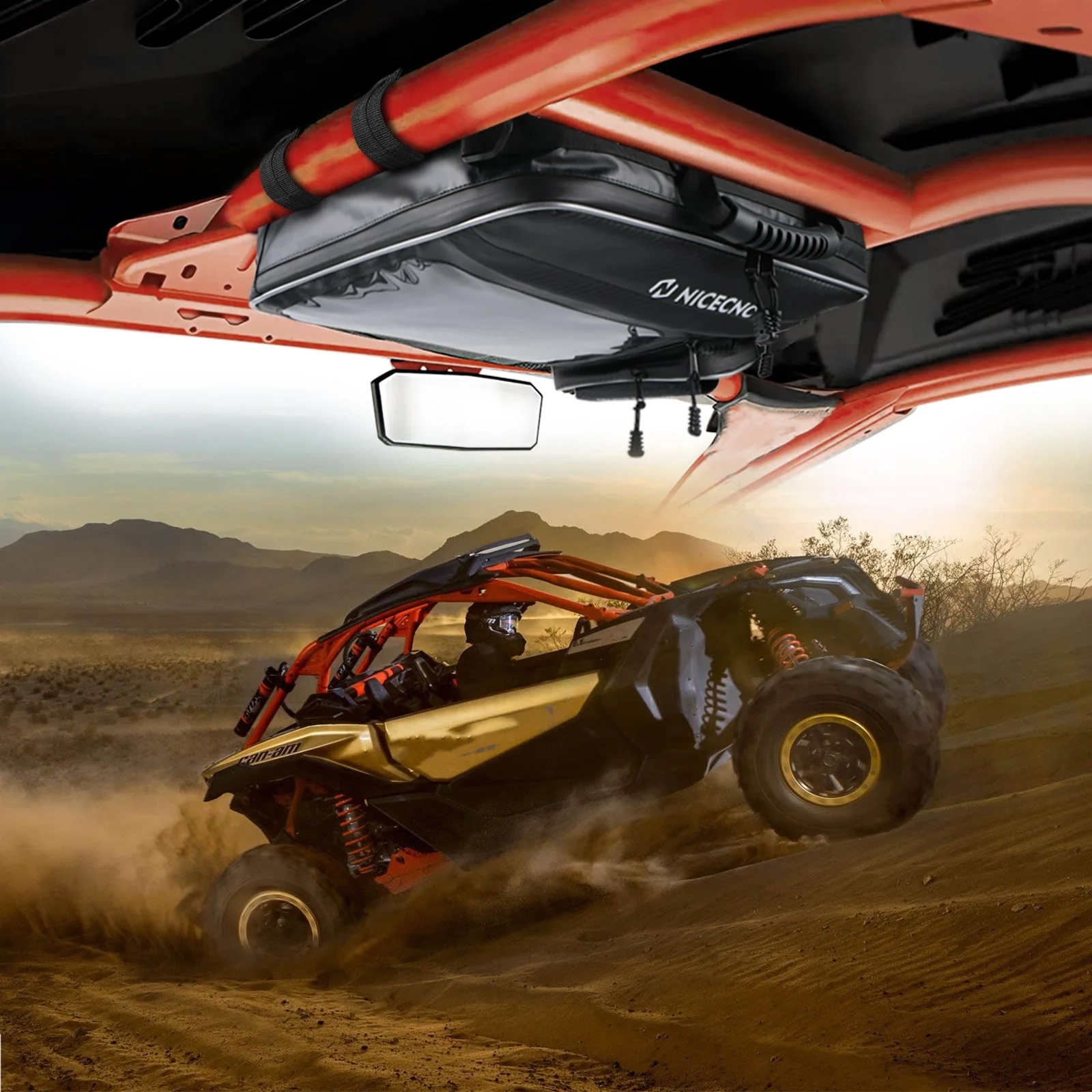 Upgraded Overhead UTV Storage Roof Bag Large Capacity 1680D Oxford Fabric For Can Am Maverick X3 - Image 7