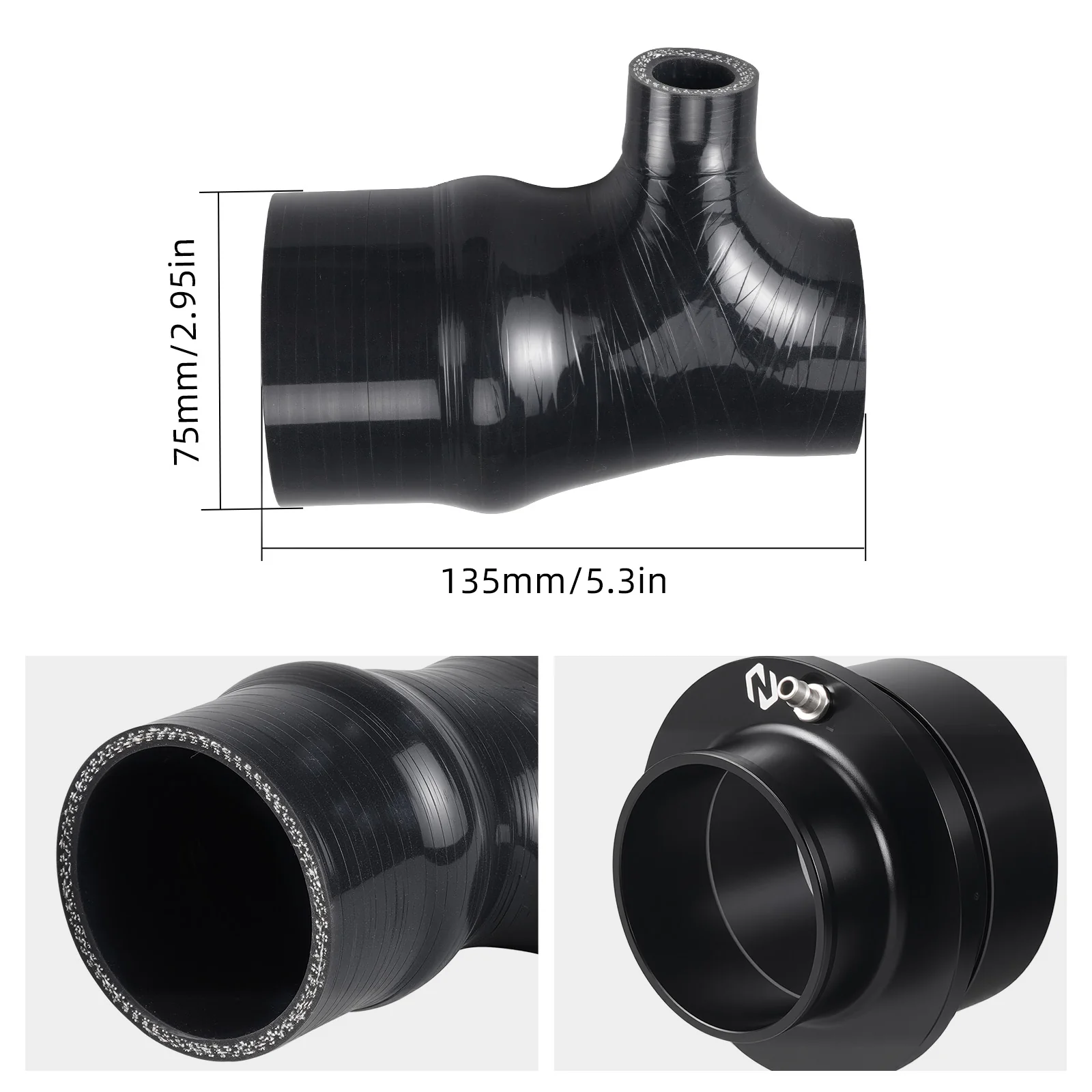 High-Temp Reinforced Turbo Inlet Pipe Intake Hose Kit For Can-Am X3 2017-2019 - Image 3