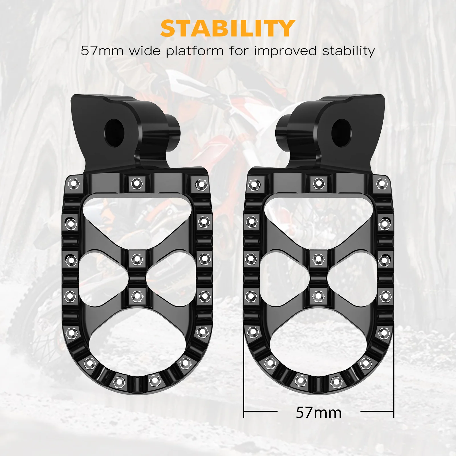 Wide Forged Motorcycle Foot Pegs Pedal For Yamaha YZ65 YZ85 YZ125 YZ250 YZ450F WR250F - Image 7