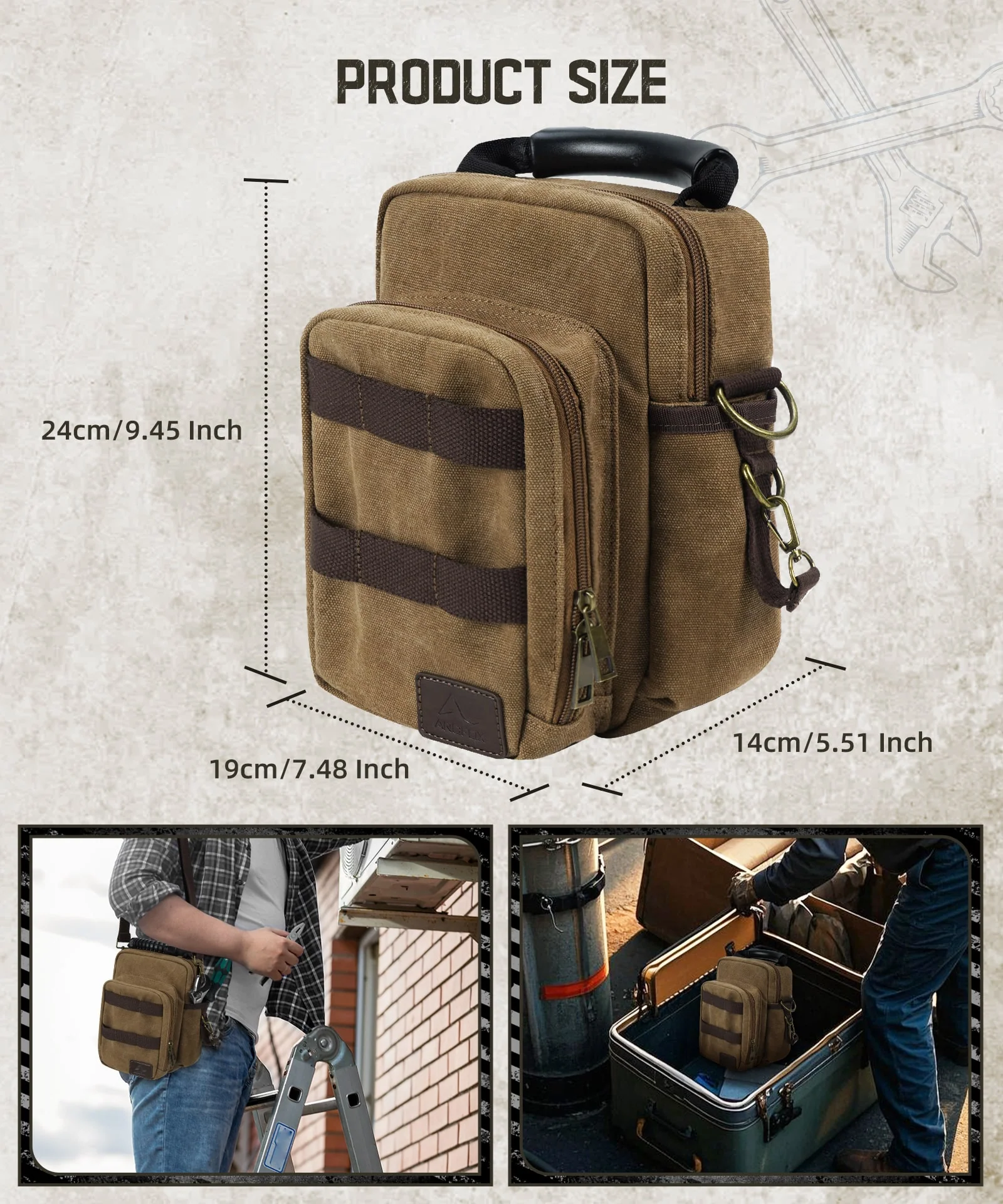 Edc Pocket Organizer with Shoulder Strap, Utility Edc Pouch, Electrician Tool Pouch for Fluke 117/116/115/114 - Image 7