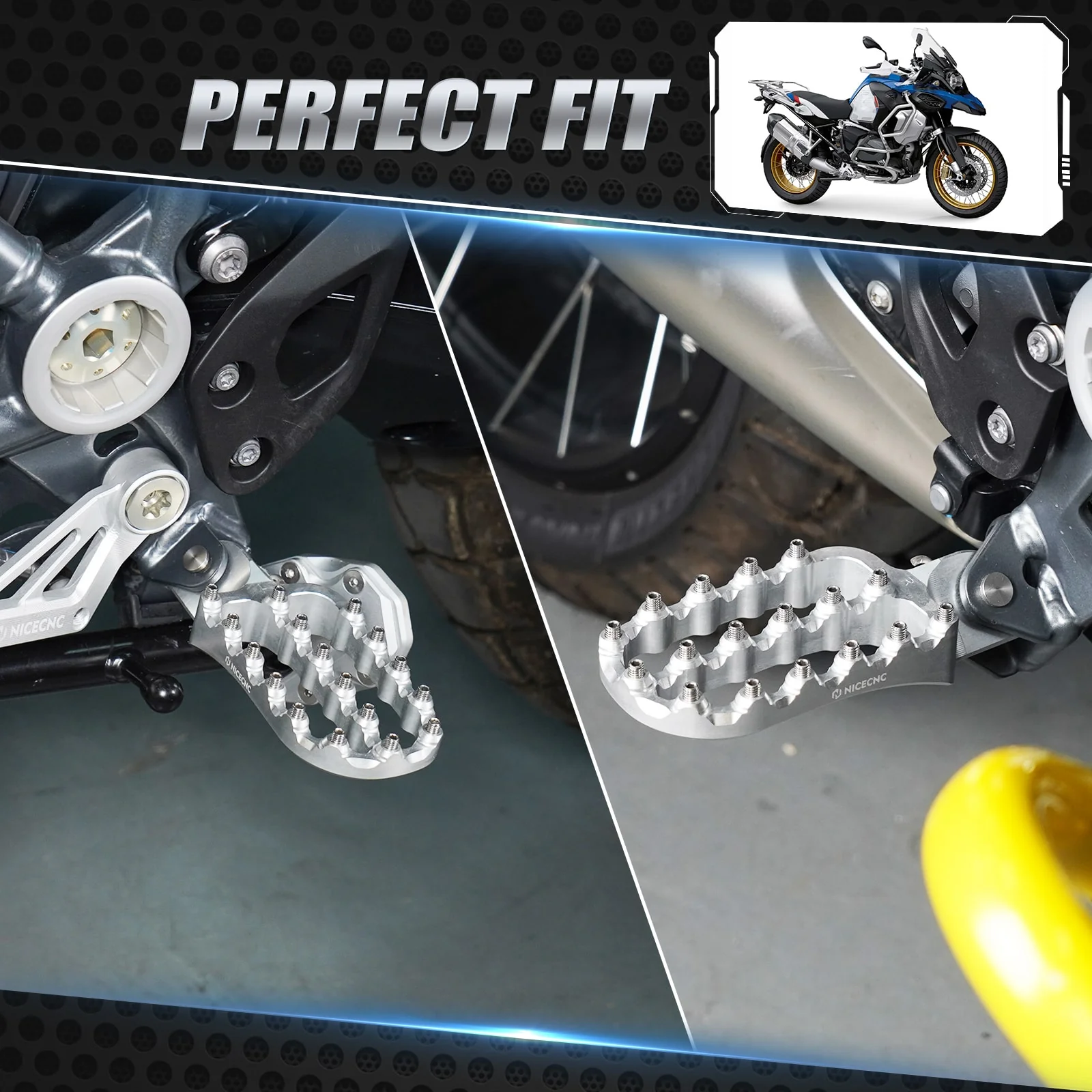 Enlarged Wide Foot Pegs Footrest For BMW R 1200 1250 GS Adventure - Image 4