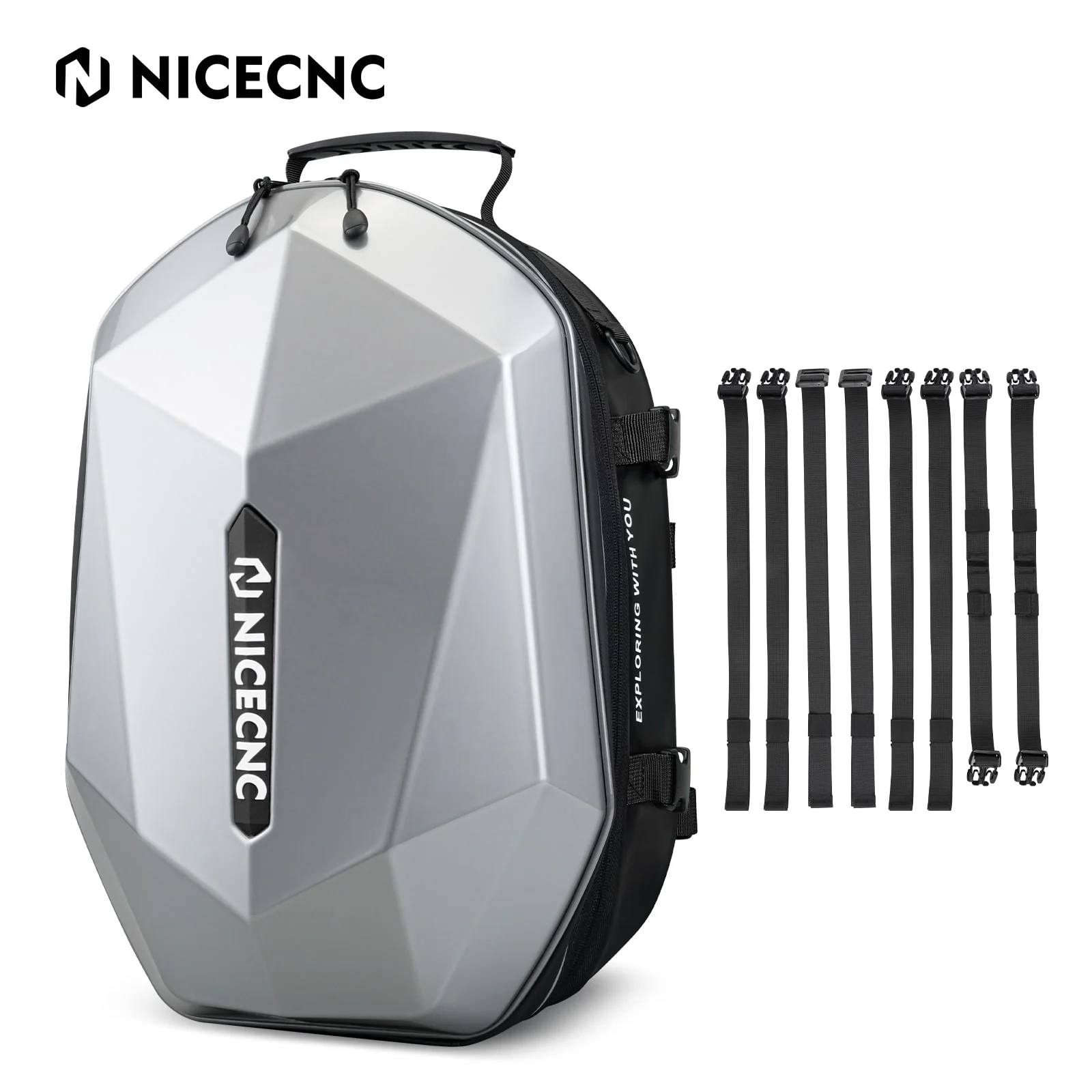 Motorcycle Backpack Hardshell 38L Expandable Tail & Helmet Bag - Image 5