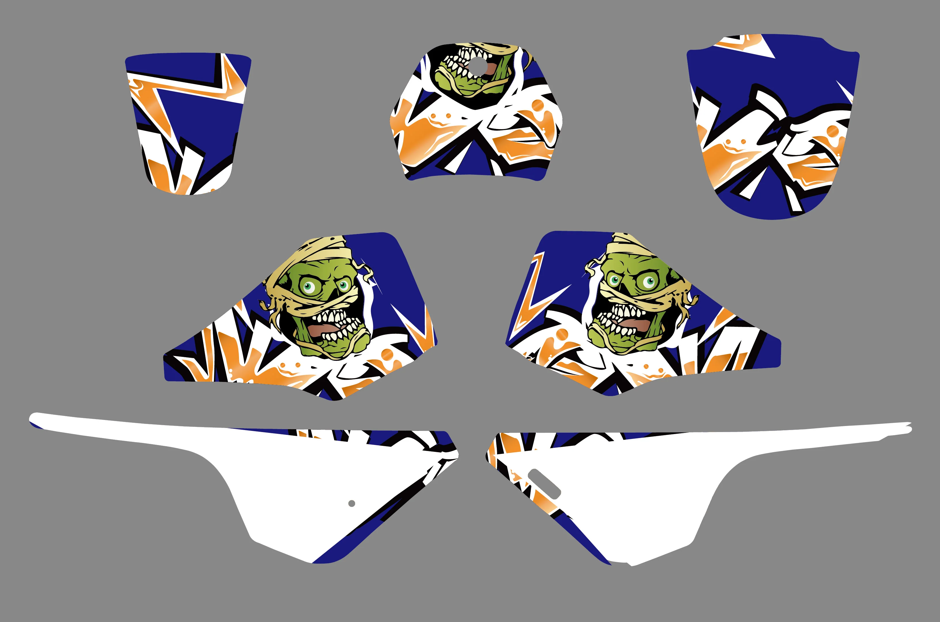 Full Graphics Background Decal Sticker Kit For YAMAHA PW80 ALL YEARS - Image 2