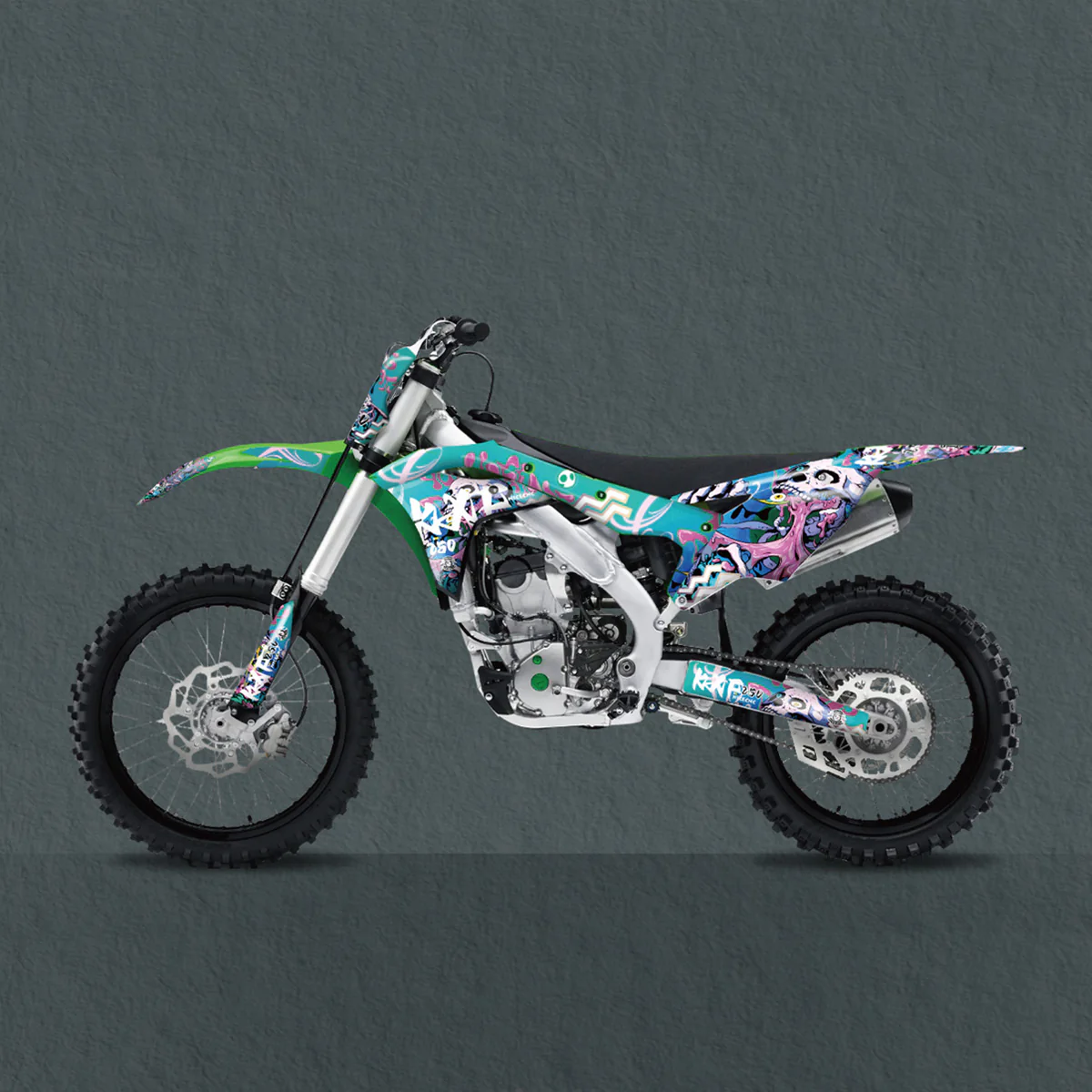 Graphics Kit Fender Decals Fork Stickers For Kawasaki KX250F KX 250F 2017-2020 - Image 2