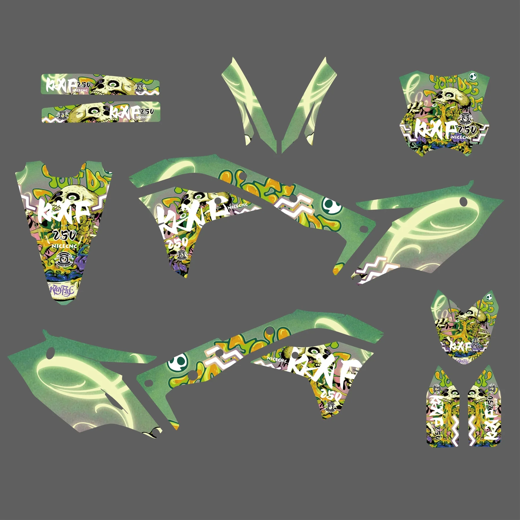 Graphics Kit Fender Decals Fork Stickers For Kawasaki KX250F KX 250F 2017-2020 - Image 6