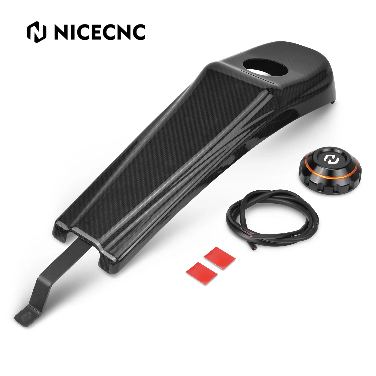 Gas Tank Cap w/Carbon Fiber Dash Insert Panel For Harley Electra Road Street Glide