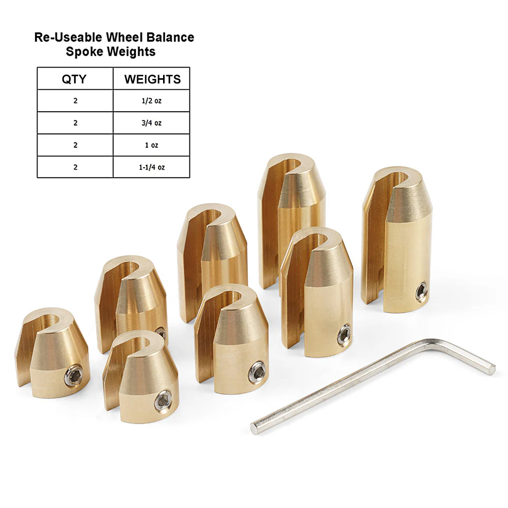 Universal Reusable Brass Wheel Tire Spoke Balance Weights Kit For Harley KTM BMW - Image 4