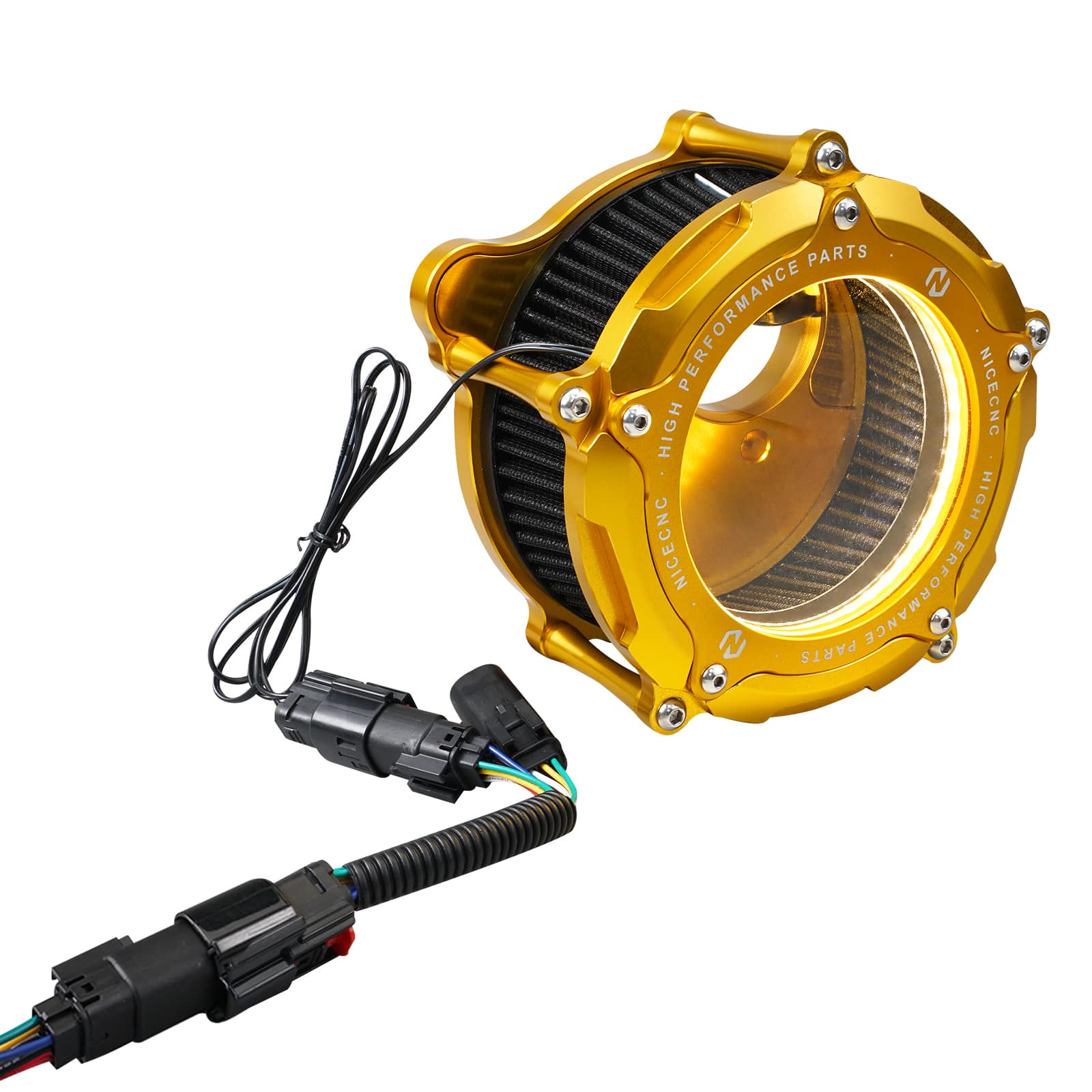 Full Clear M8 LED Air Cleaner Filter Intake Kit For Harley Road King Electra Street Glide - Image 18