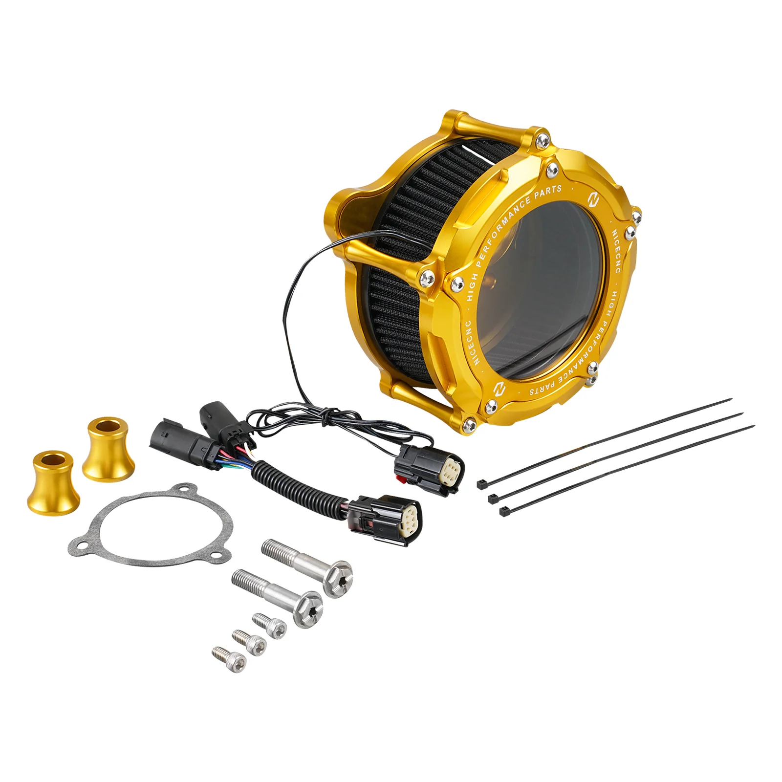 Full Clear M8 LED Air Cleaner Filter Intake Kit For Harley Road King Electra Street Glide - Image 23