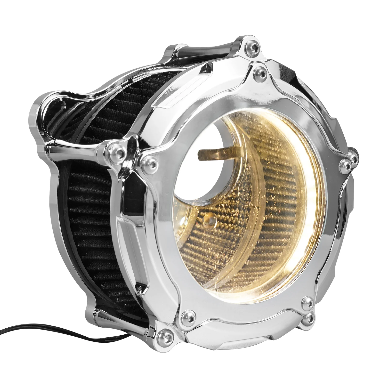 Full Clear M8 LED Air Cleaner Filter Intake Kit For Harley Road King Electra Street Glide - Image 29