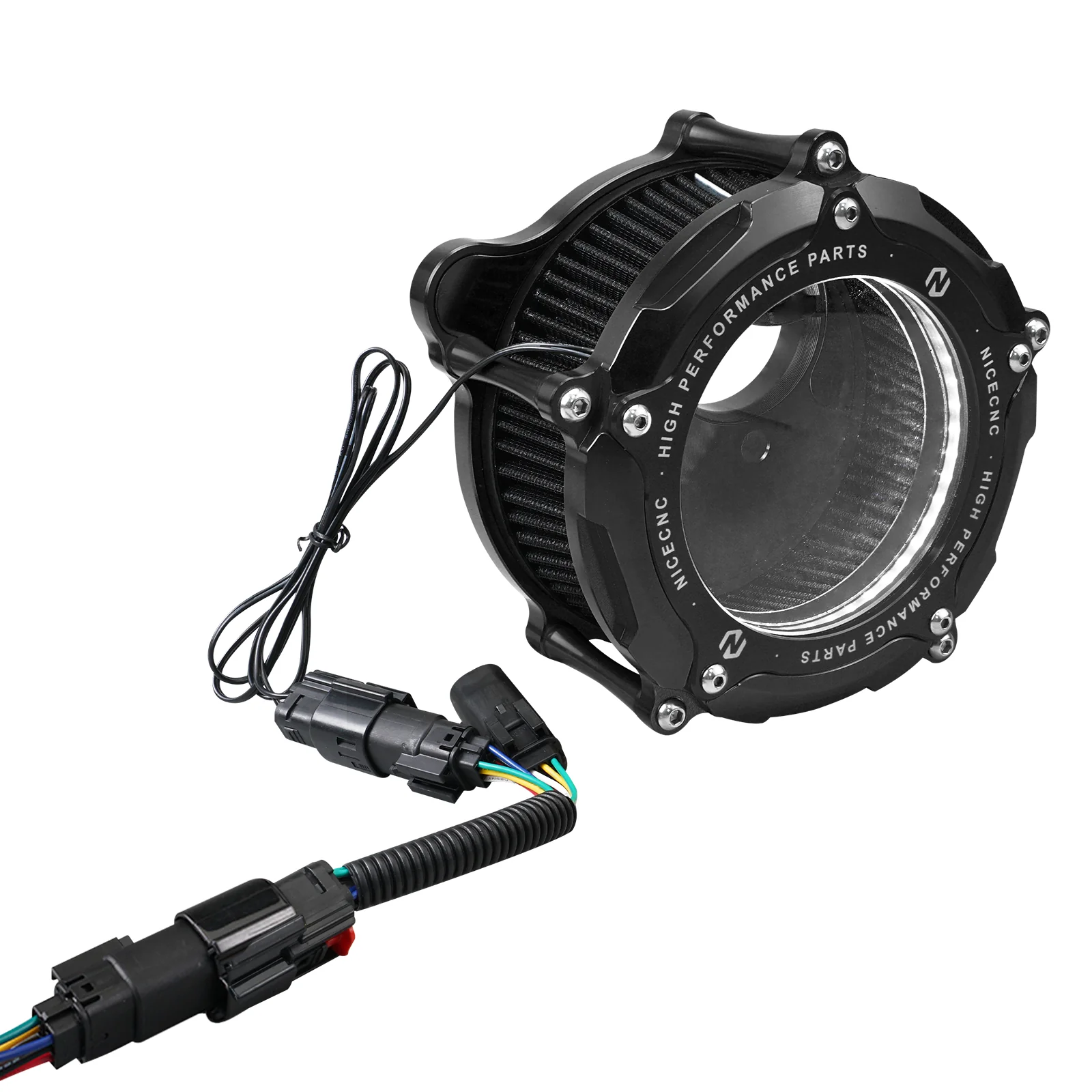 Full Clear M8 LED Air Cleaner Filter Intake Kit For Harley Road King Electra Street Glide - Image 5