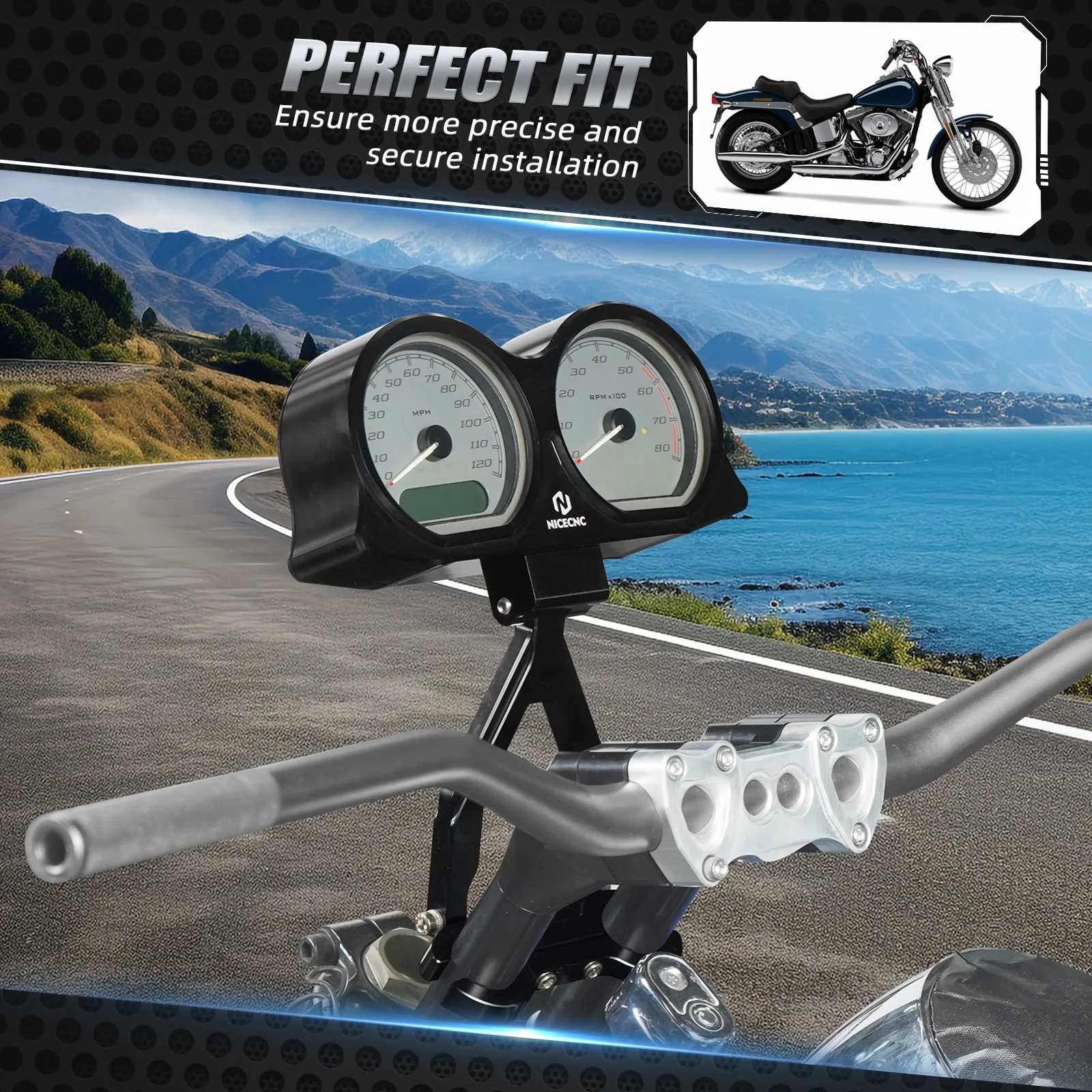 Instrument Speedometer Gauges Relocation Bracket Kit For Harley Road Glide 2015-2023 - Image 11