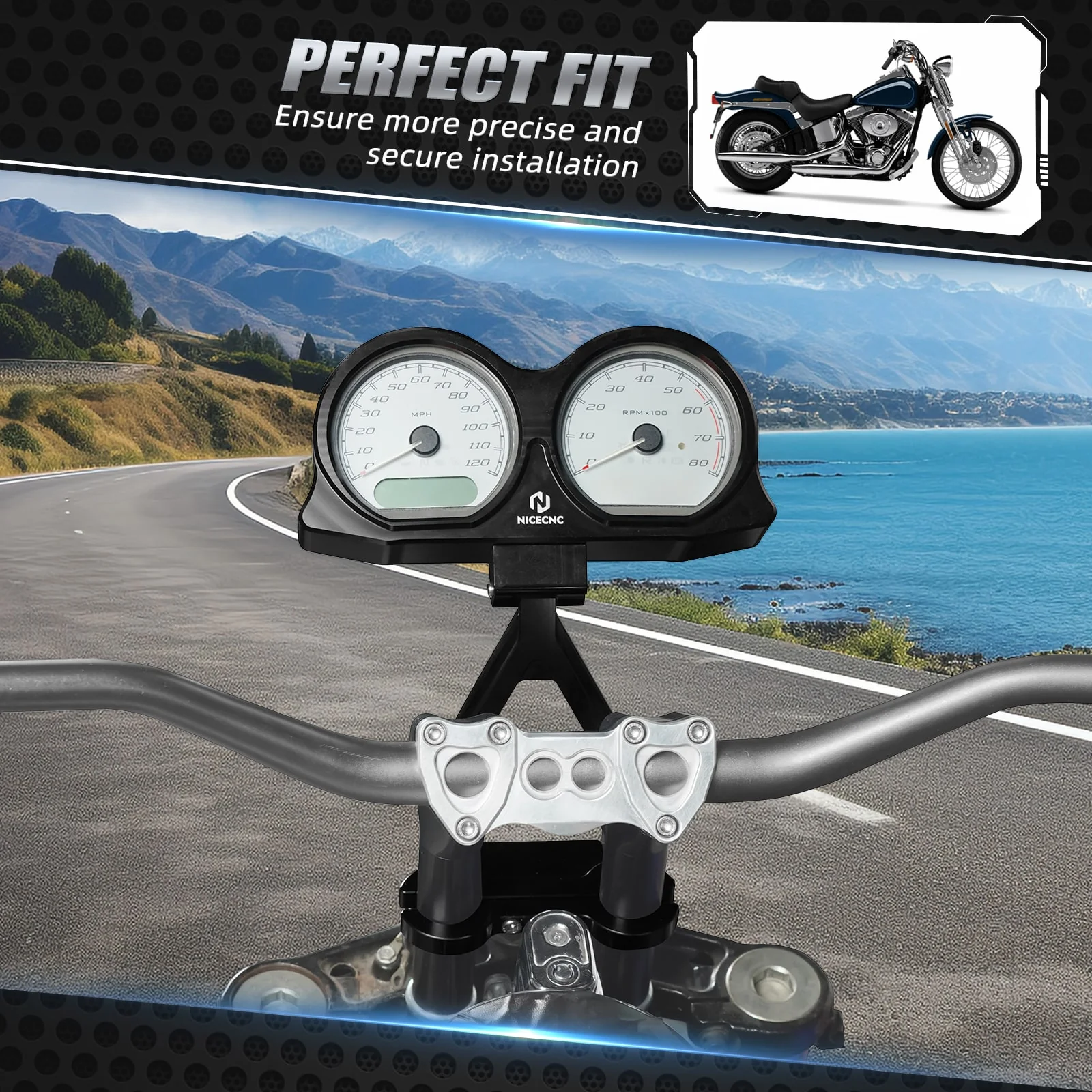 Instrument Speedometer Gauges Relocation Bracket Kit For Harley Road Glide 2015-2023 - Image 12