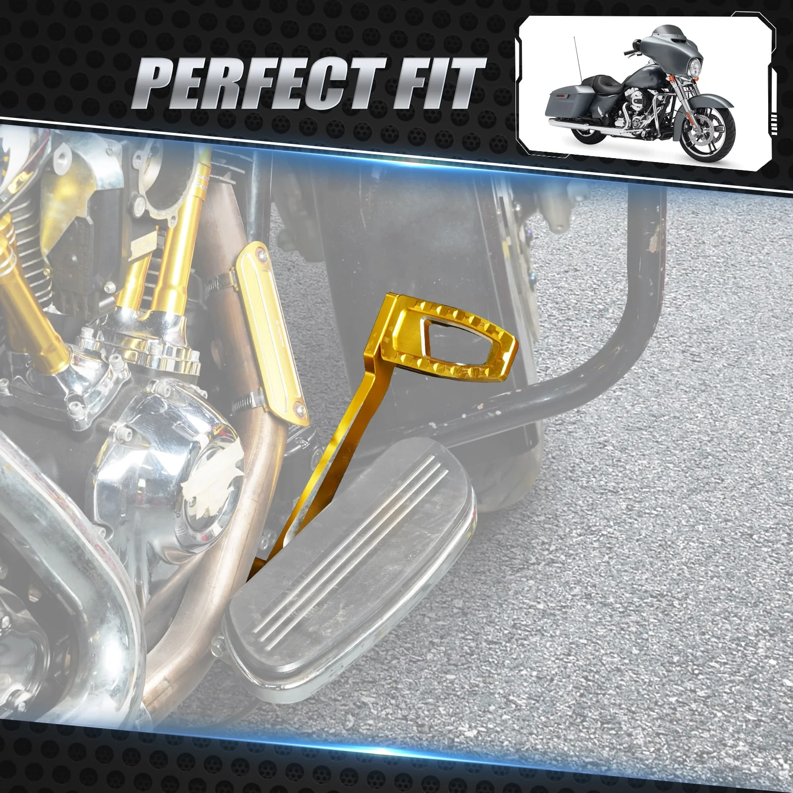 Rear Brake Lever Pedal Kit For Harley Road King Electra Street Glide Ultra Limited Freewheeler - Image 3