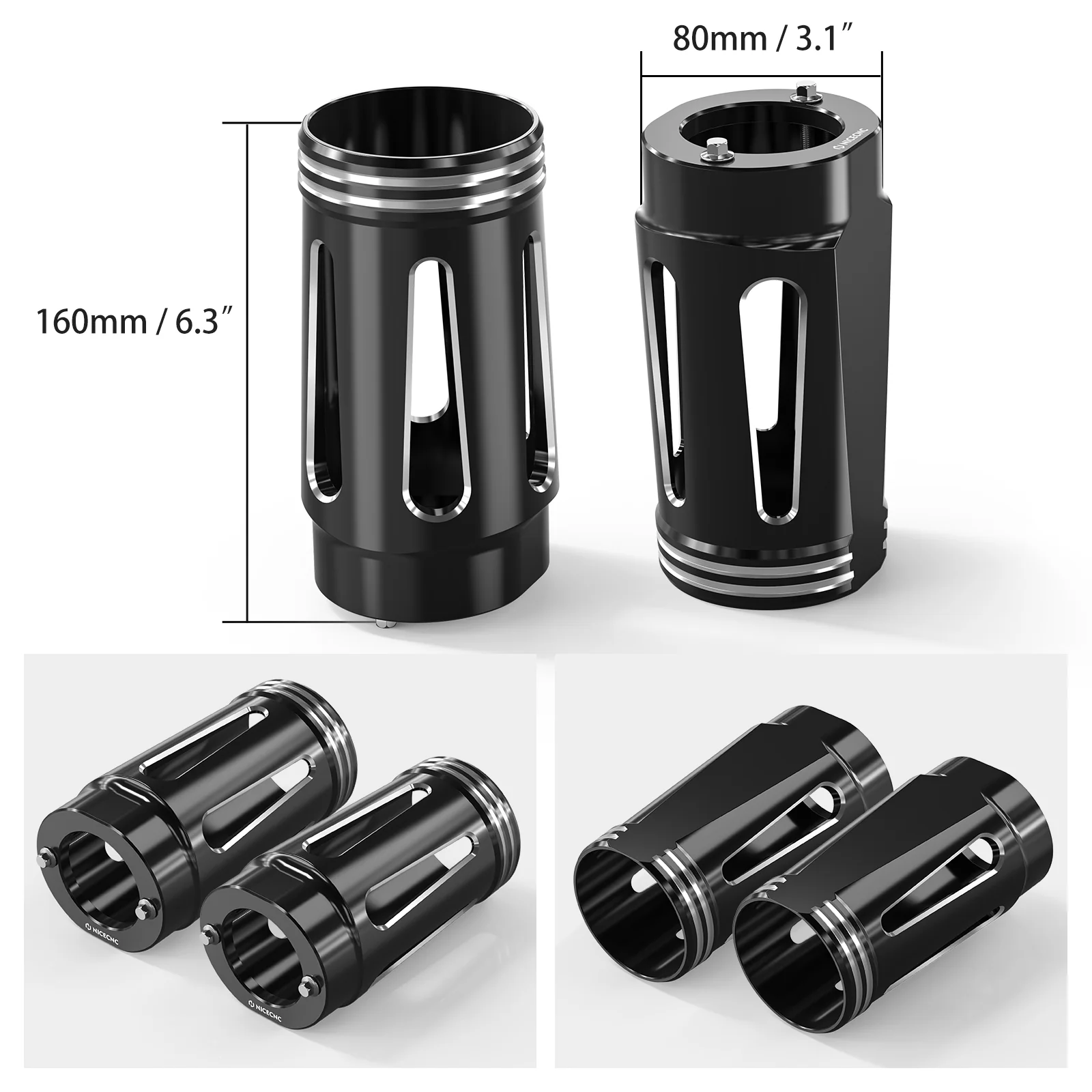 Front Fork Tube Slider Covers For Harley Road King Street Glide Freewheeler Ultra Limited - Image 14