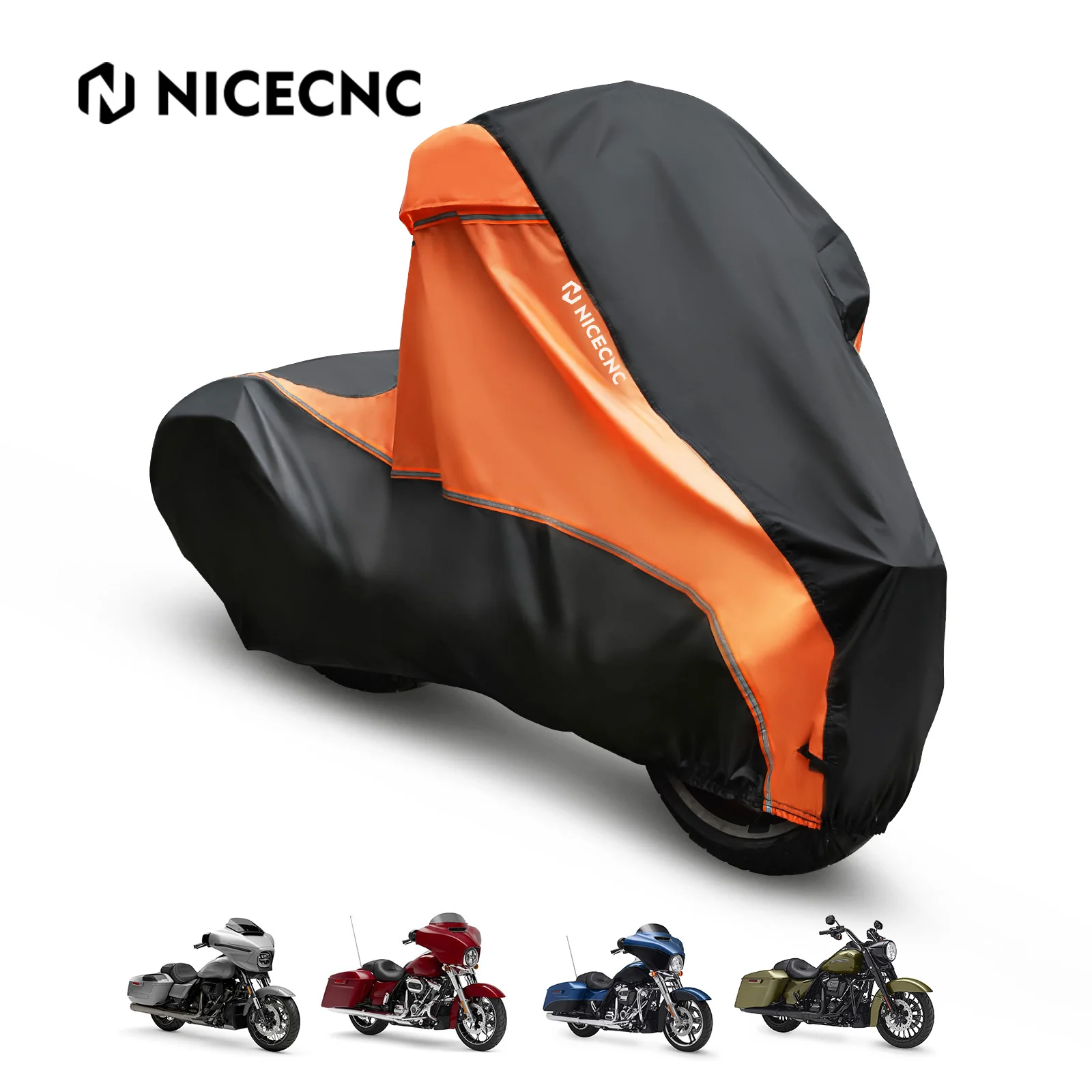 All-Weather Motorcycle Cover w/Heat Shield Protection For Harley Road King Street Glide