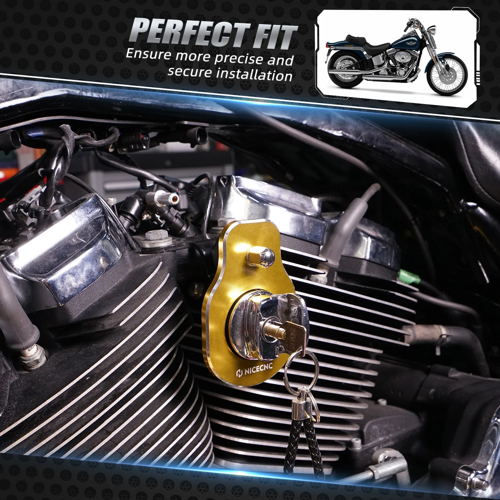 Ignition Key Switch Relocation Mount Bracket For Harley Road King Street Glide Ultra Limited - Image 3