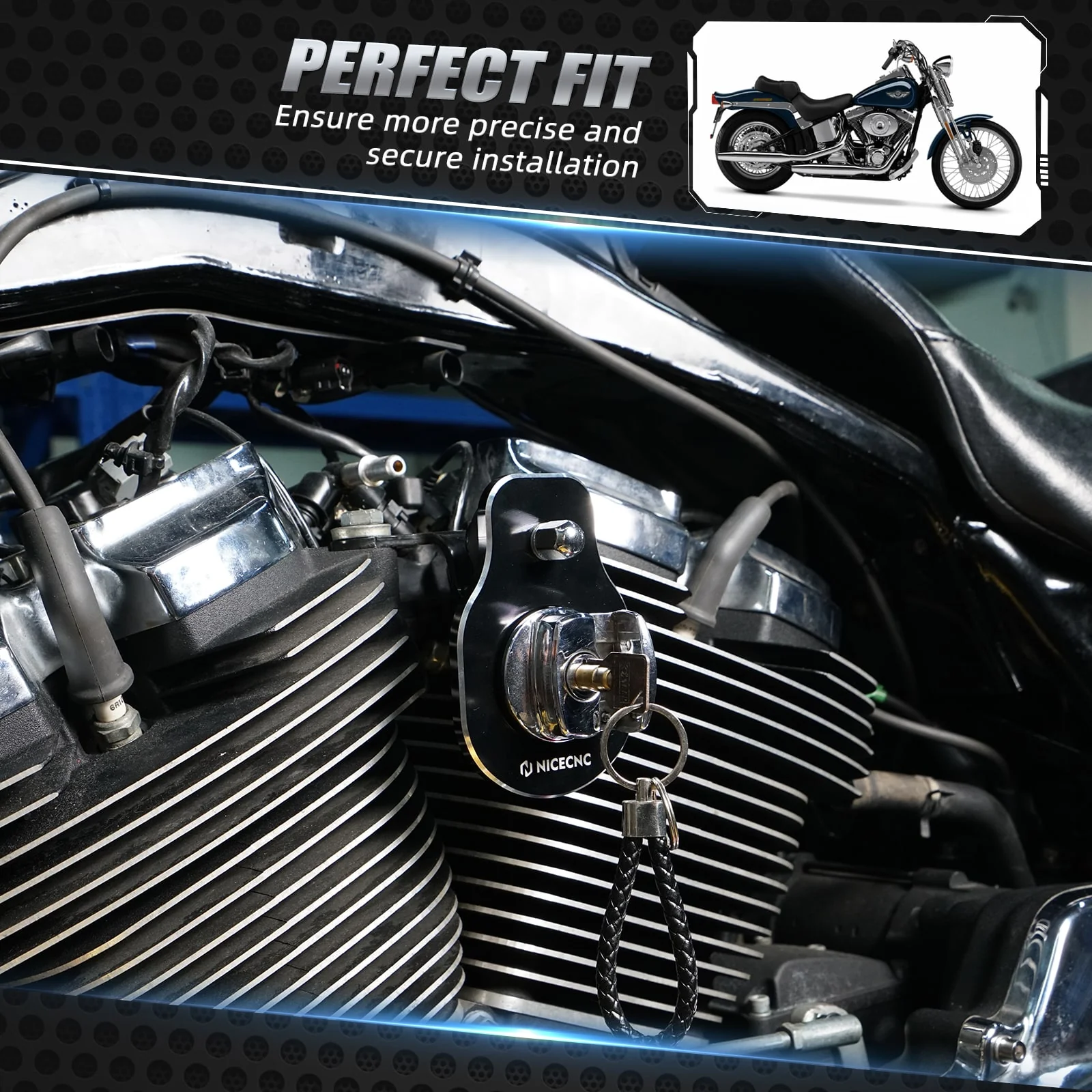 Ignition Key Switch Relocation Mount Bracket For Harley Road King Street Glide Ultra Limited - Image 4