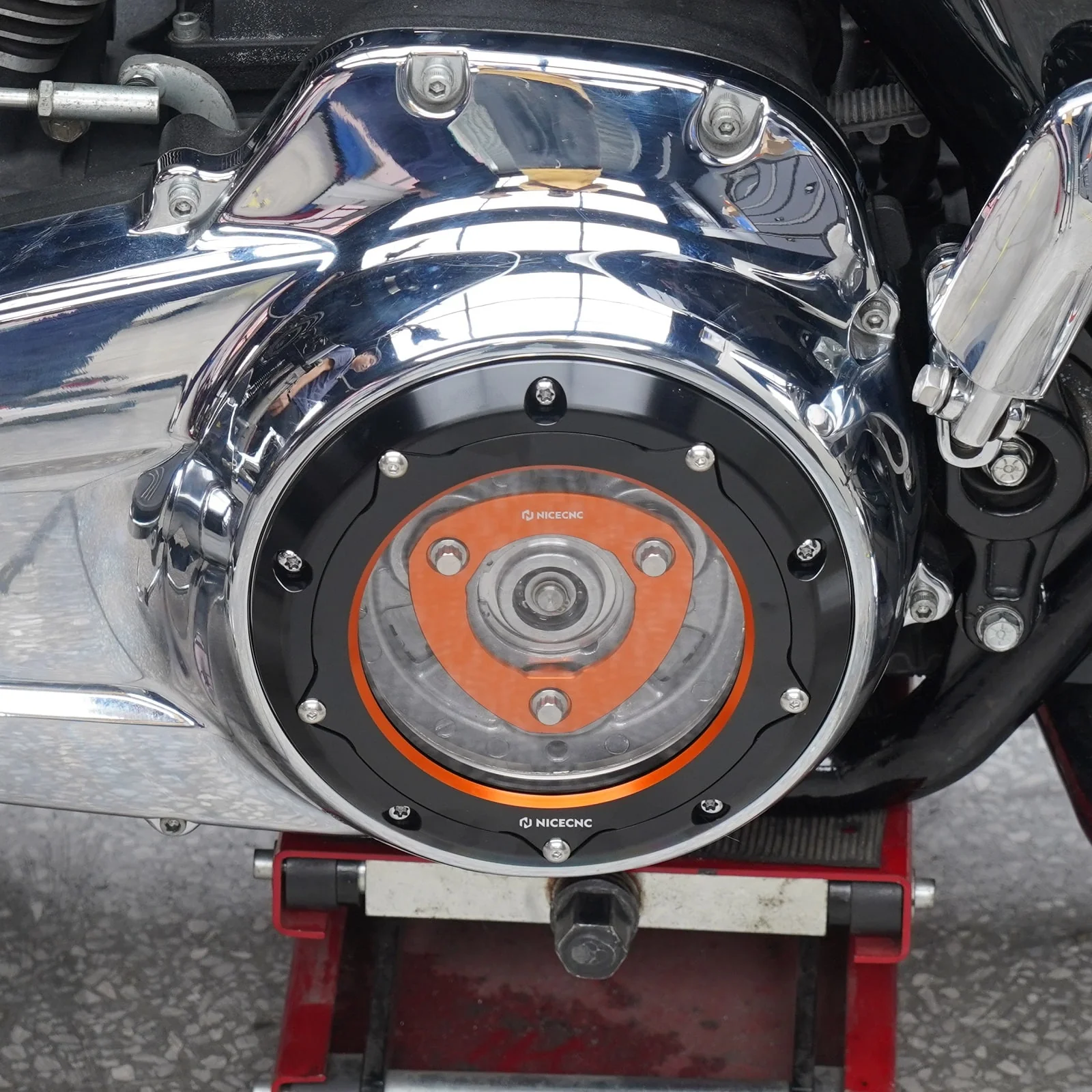 M8 Derby Cover w/Clutch Spring Stopper Plate Kit For Harley Road King Electra Street Glide - Image 4