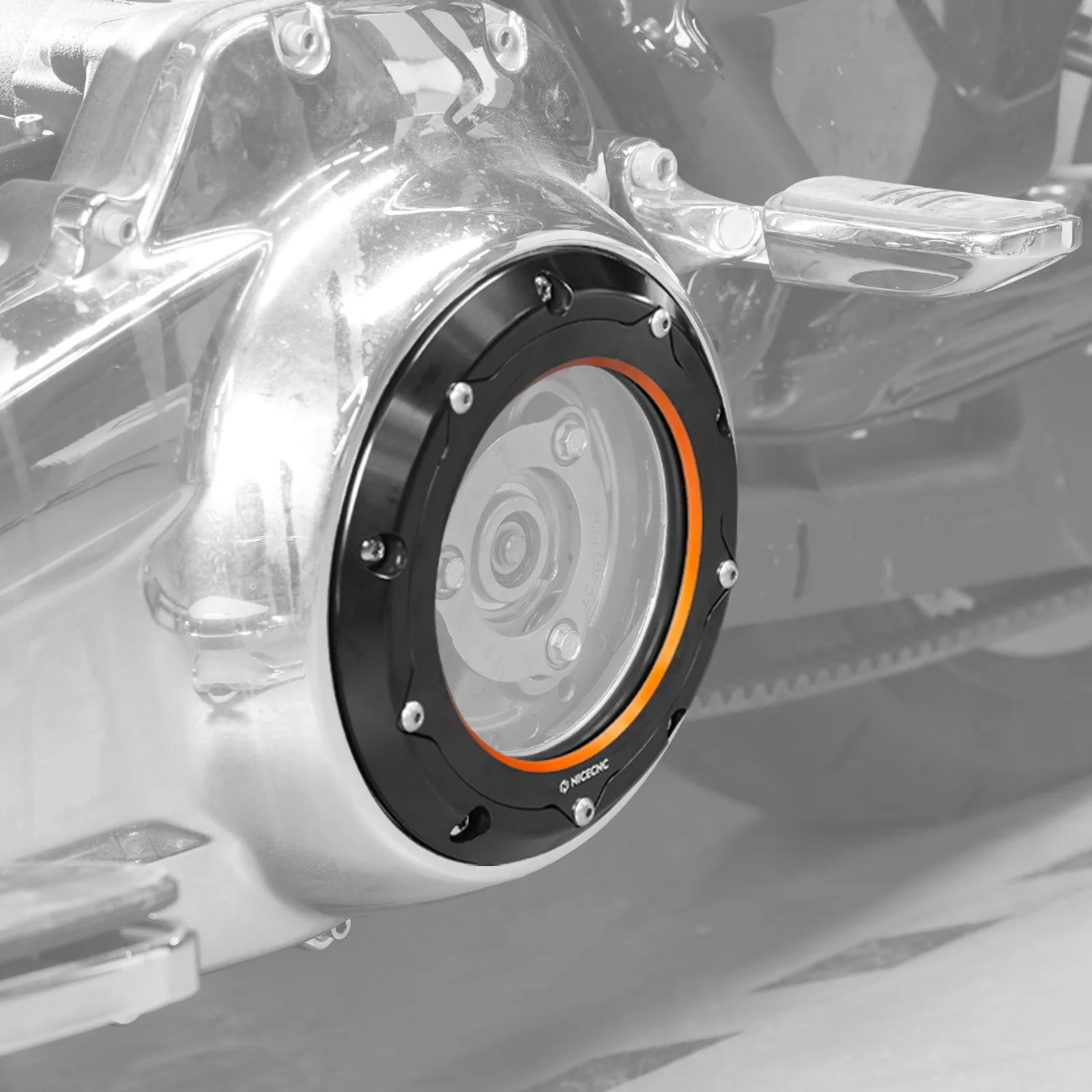 Transparent M8 Primary Derby Clutch Cover For Harley Road King Street Glide Ultra Limited - Image 11