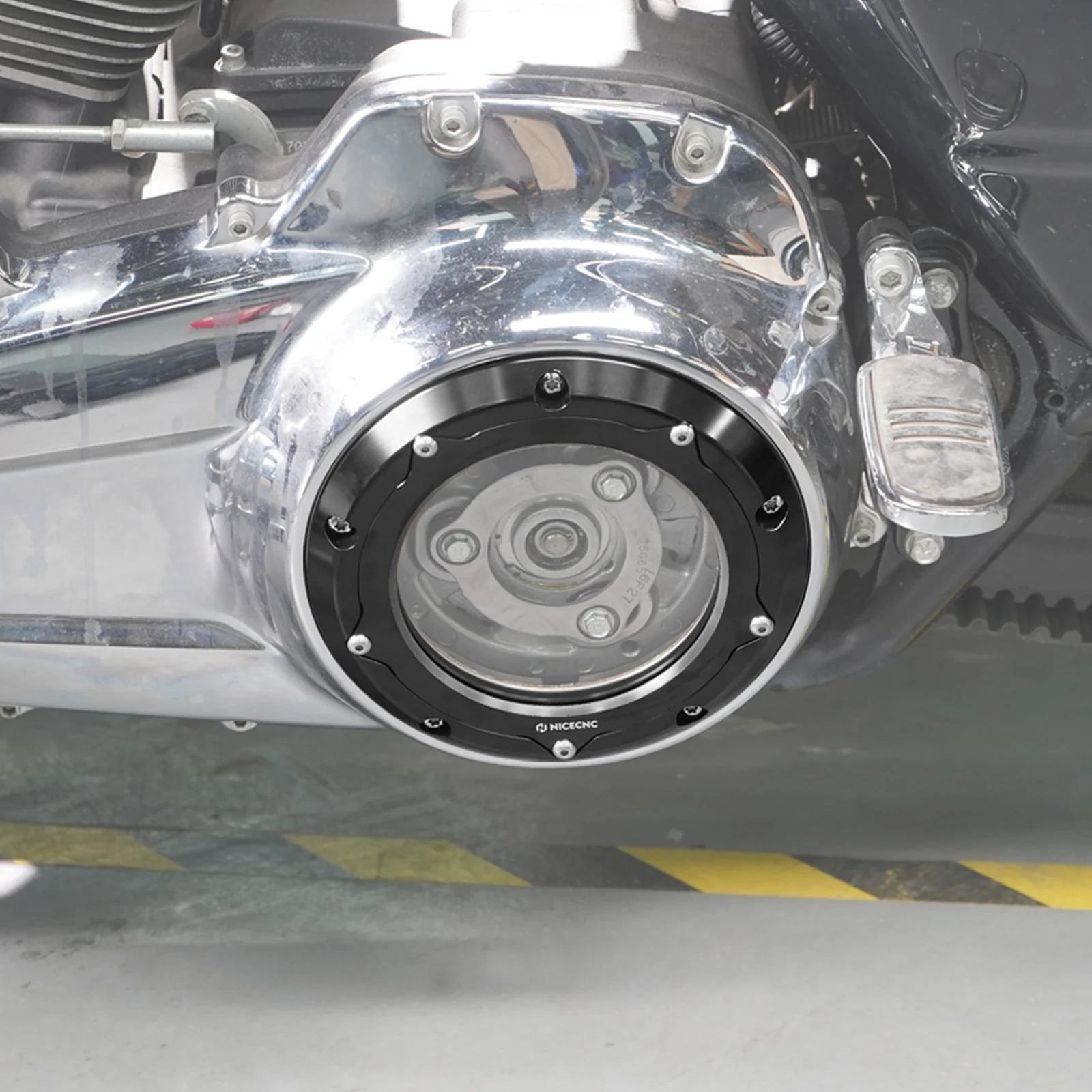 Transparent M8 Primary Derby Clutch Cover For Harley Road King Street Glide Ultra Limited - Image 3