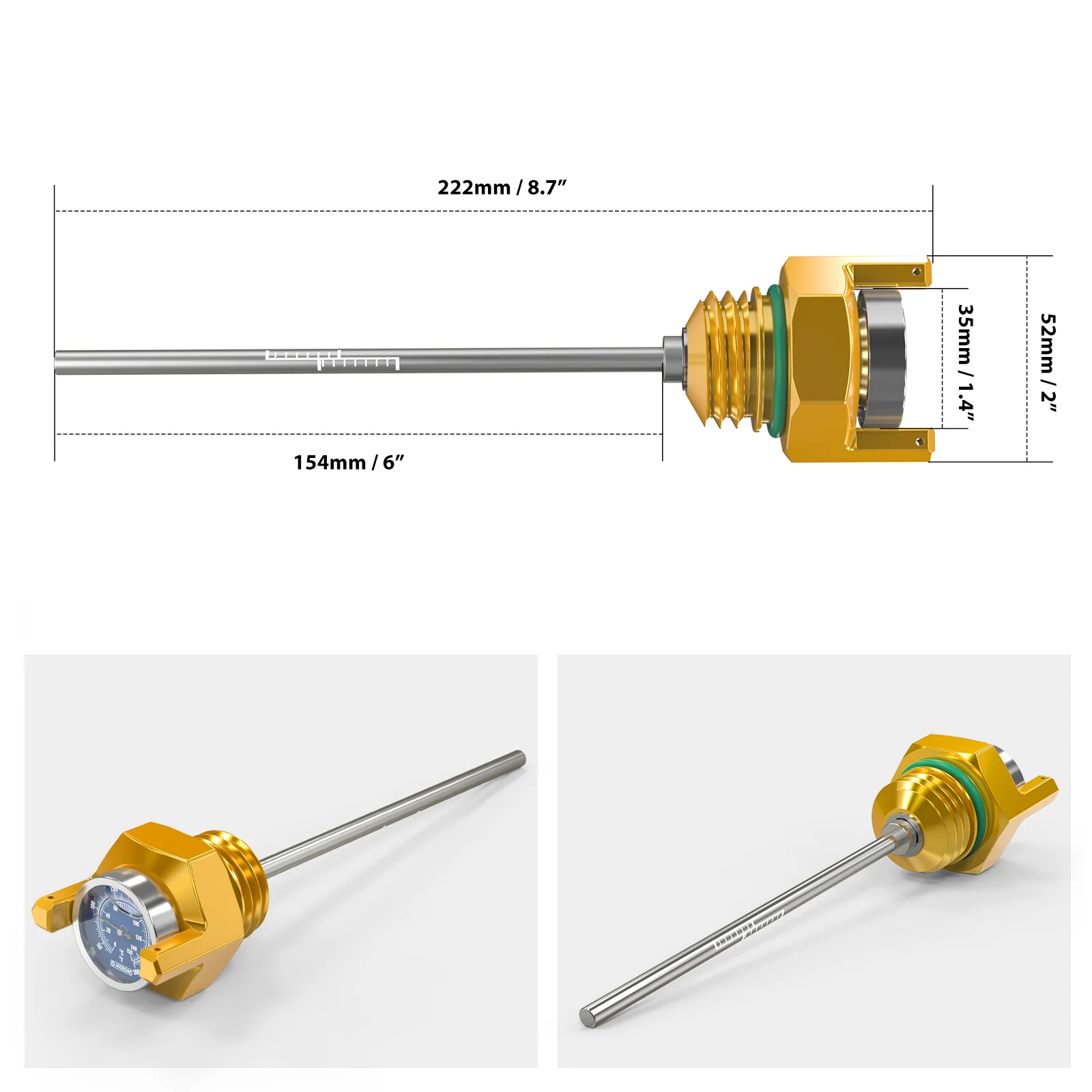 Oil Dipstick w/ Thermometer Temp Gauge For Harley Road King Street Glide Ultra Limited - Image 11