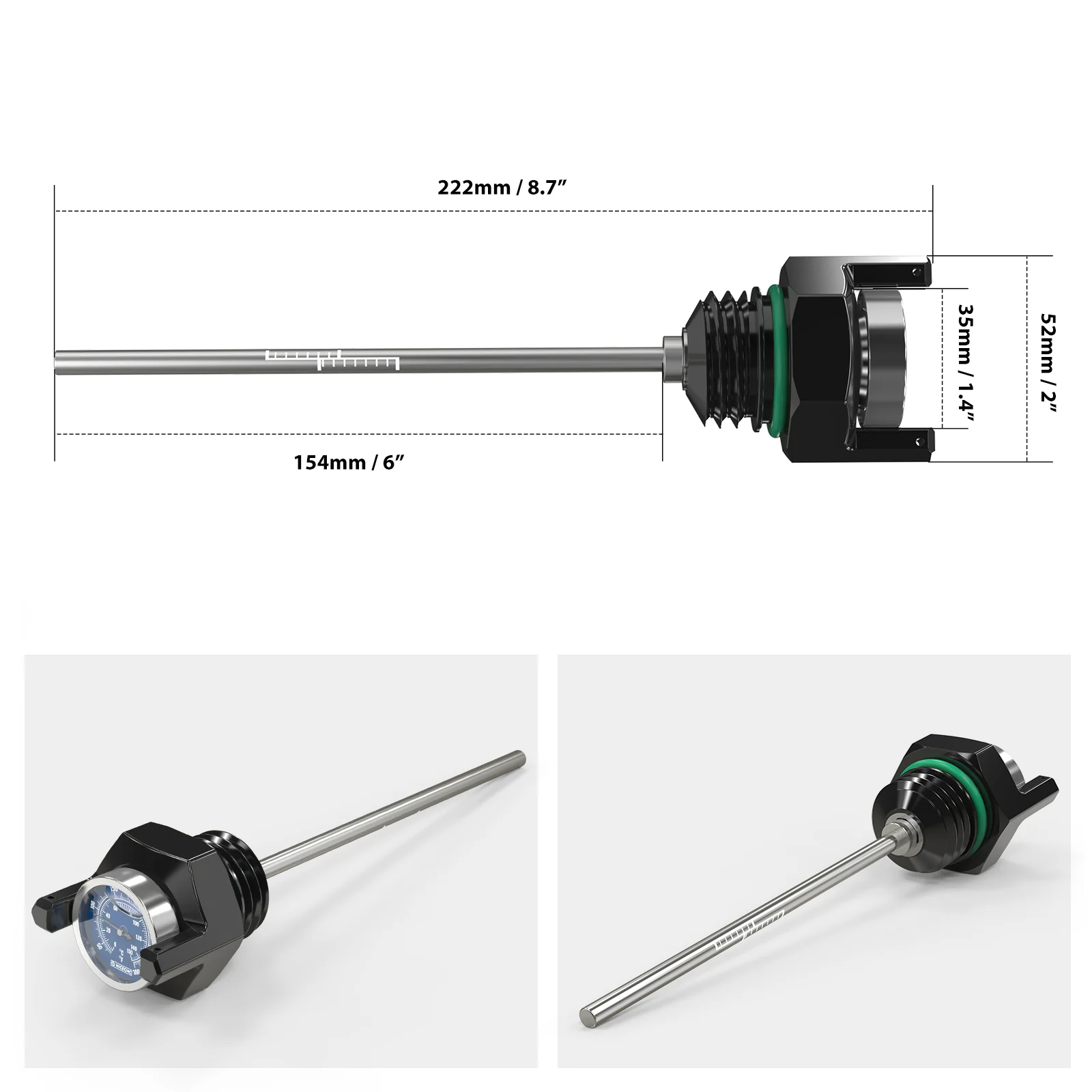 Oil Dipstick w/ Thermometer Temp Gauge For Harley Road King Street Glide Ultra Limited - Image 5