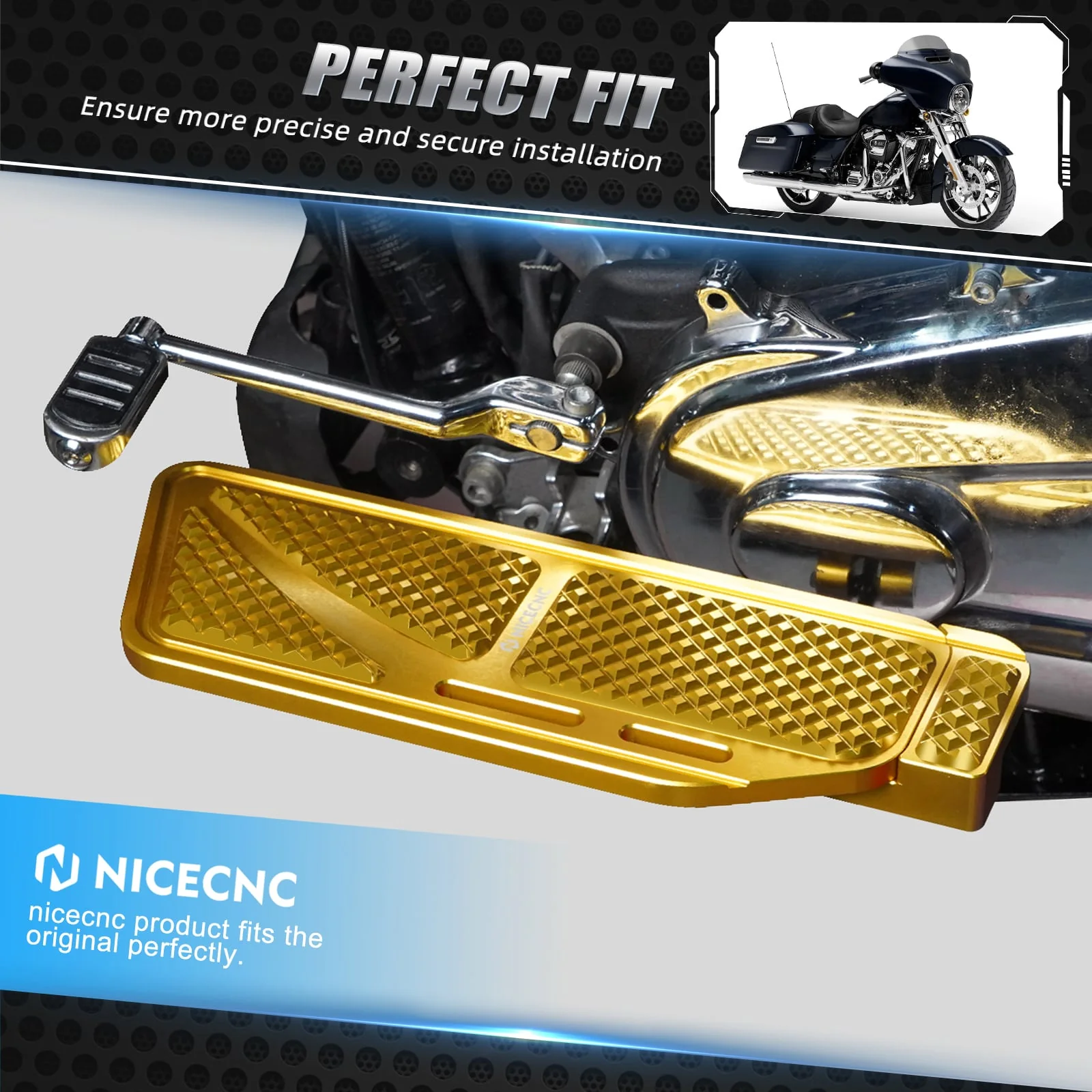 Rider Floorboards Footboards Inserts Kit For Harley Road King Electra Street Glide Ultra Limited - Image 16