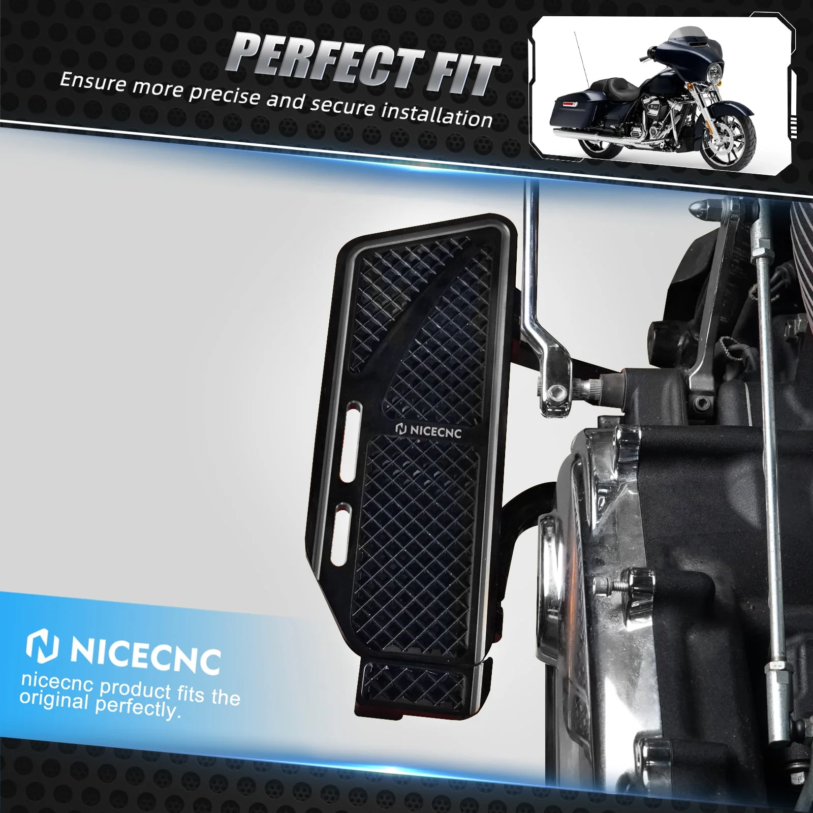 Rider Floorboards Footboards Inserts Kit For Harley Road King Electra Street Glide Ultra Limited - Image 4
