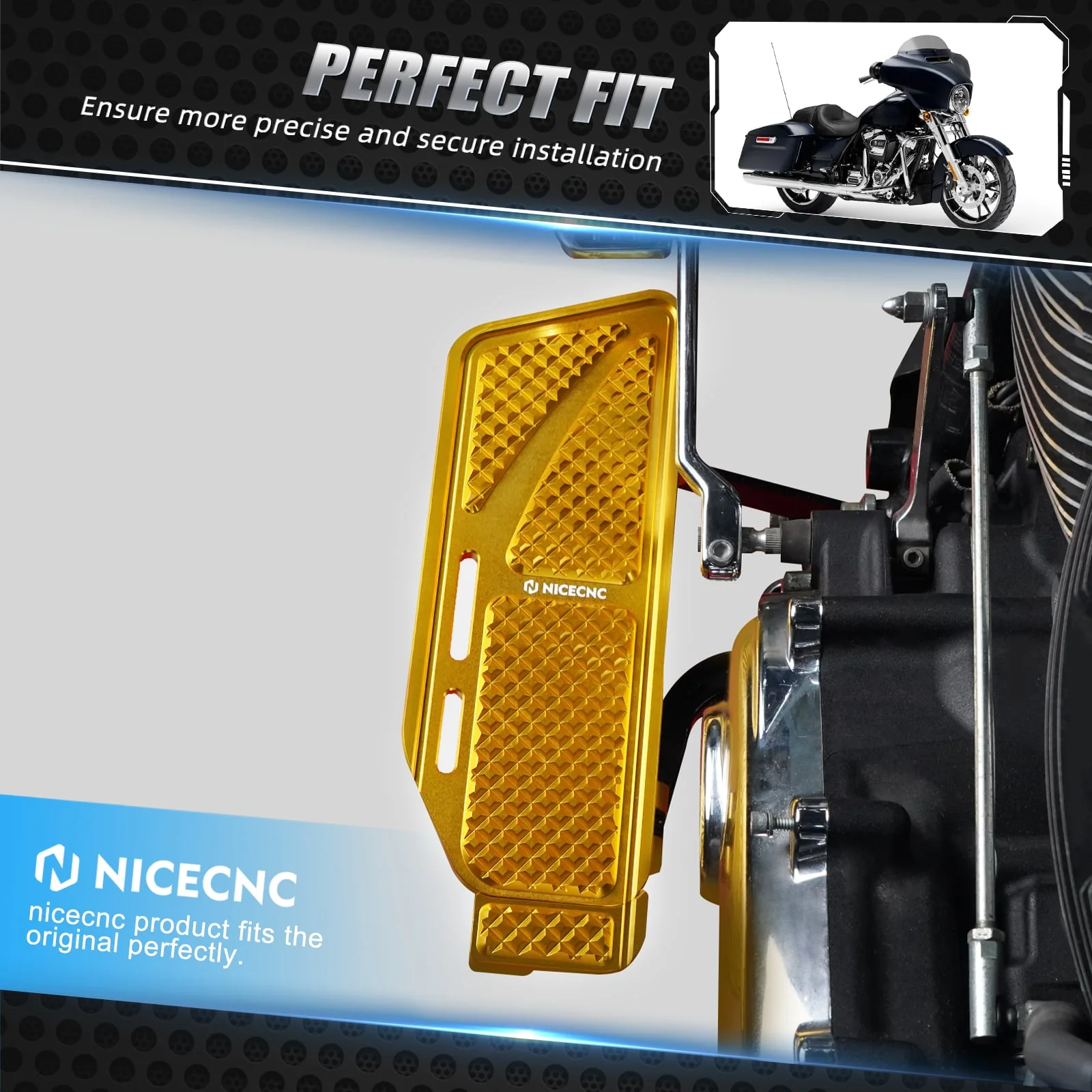 Rider Floorboards Footboards Inserts Kit For Harley Road King Electra Street Glide Ultra Limited - Image 3