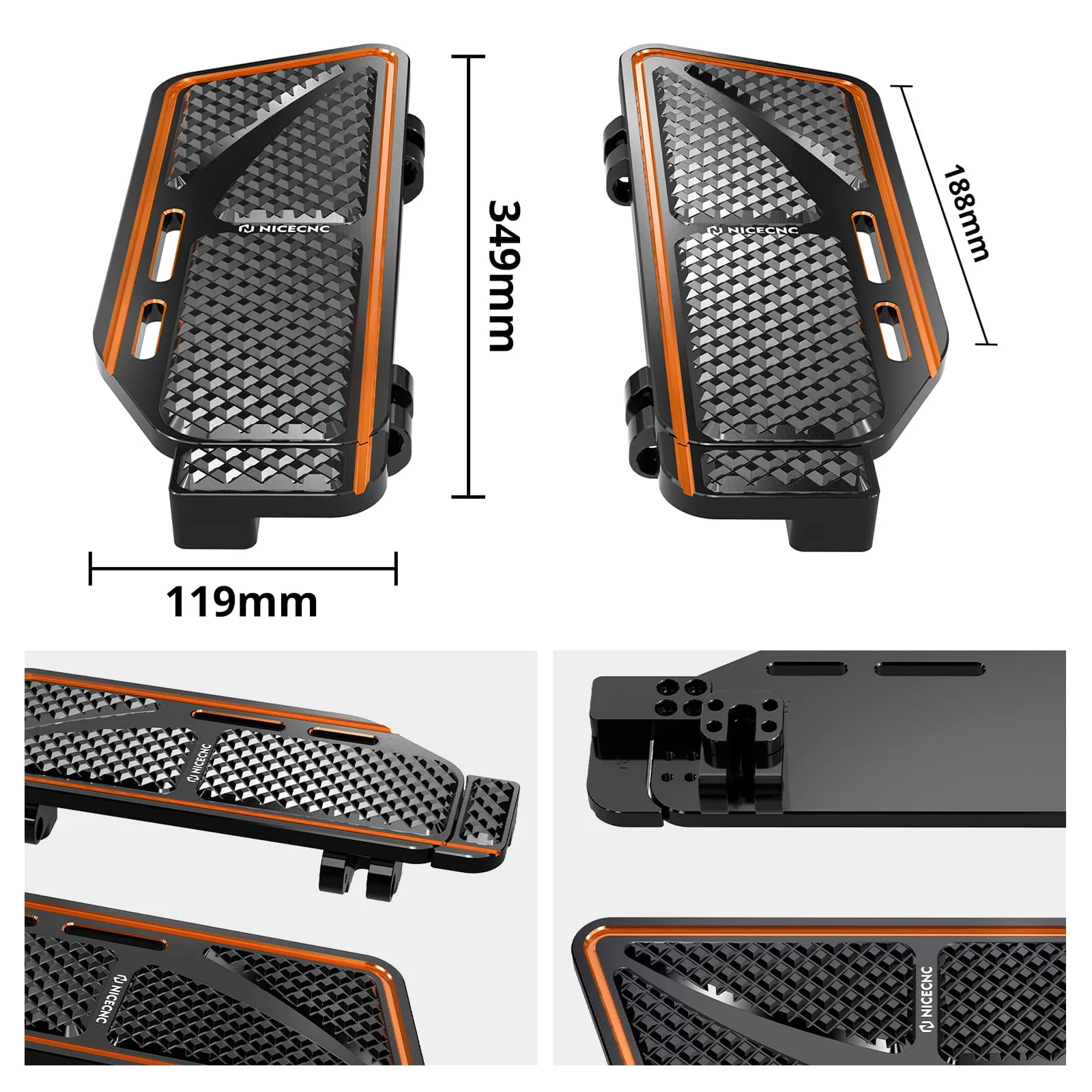 Rider Floorboards Footboards Inserts Kit For Harley Road King Electra Street Glide Ultra Limited - Image 7