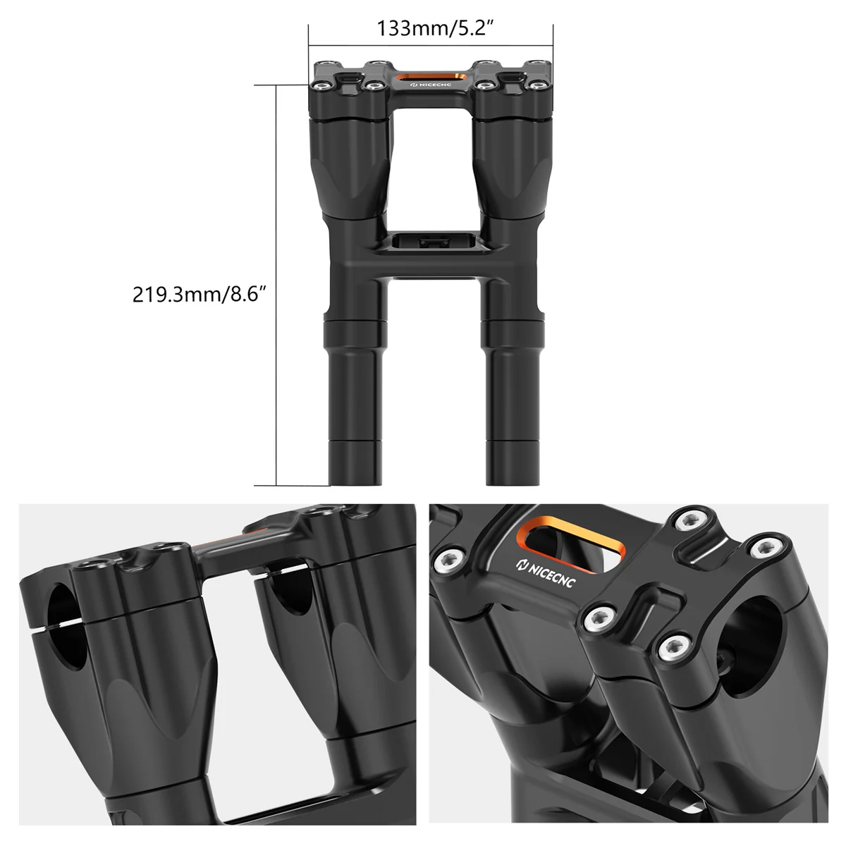 Kickback 1-1/8" Handlebar Riser Adjustable For Harley Softail Heritage Fat Boy - Image 13