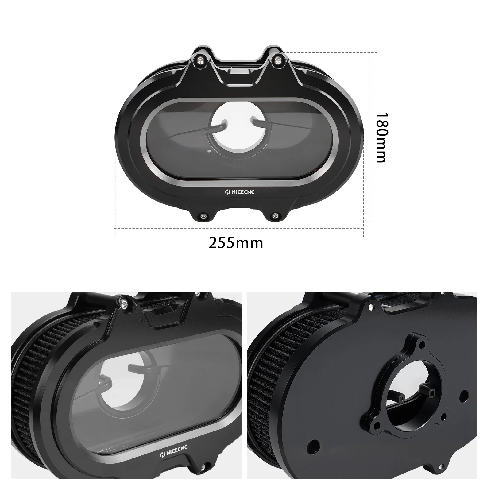 M8 Transparent Air Cleaner Intake Filter Kit For Harley Road King Electra Street Glide - Image 15