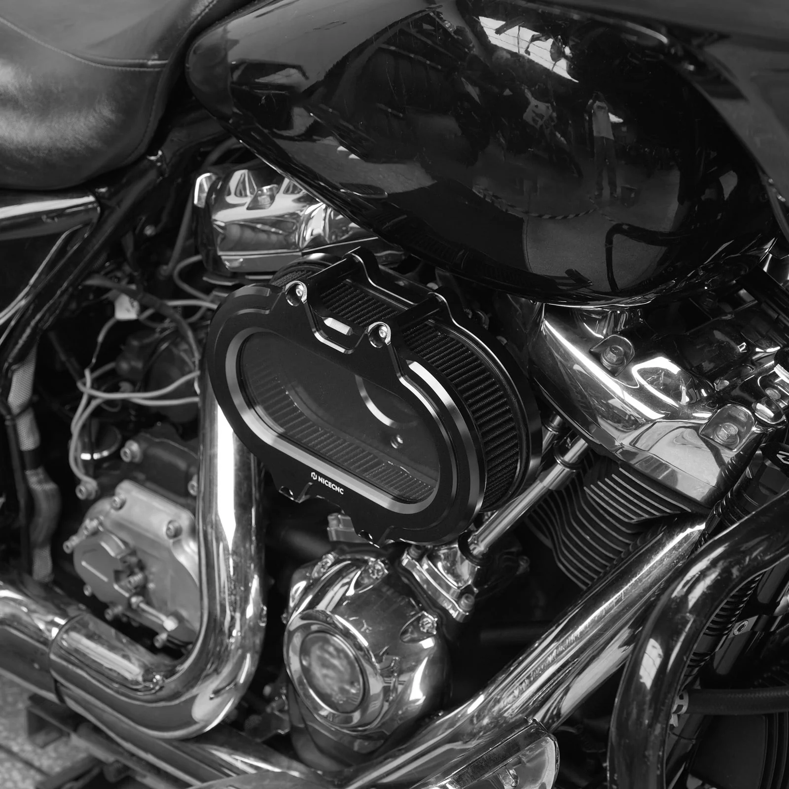 M8 Transparent Air Cleaner Intake Filter Kit For Harley Road King Electra Street Glide - Image 17